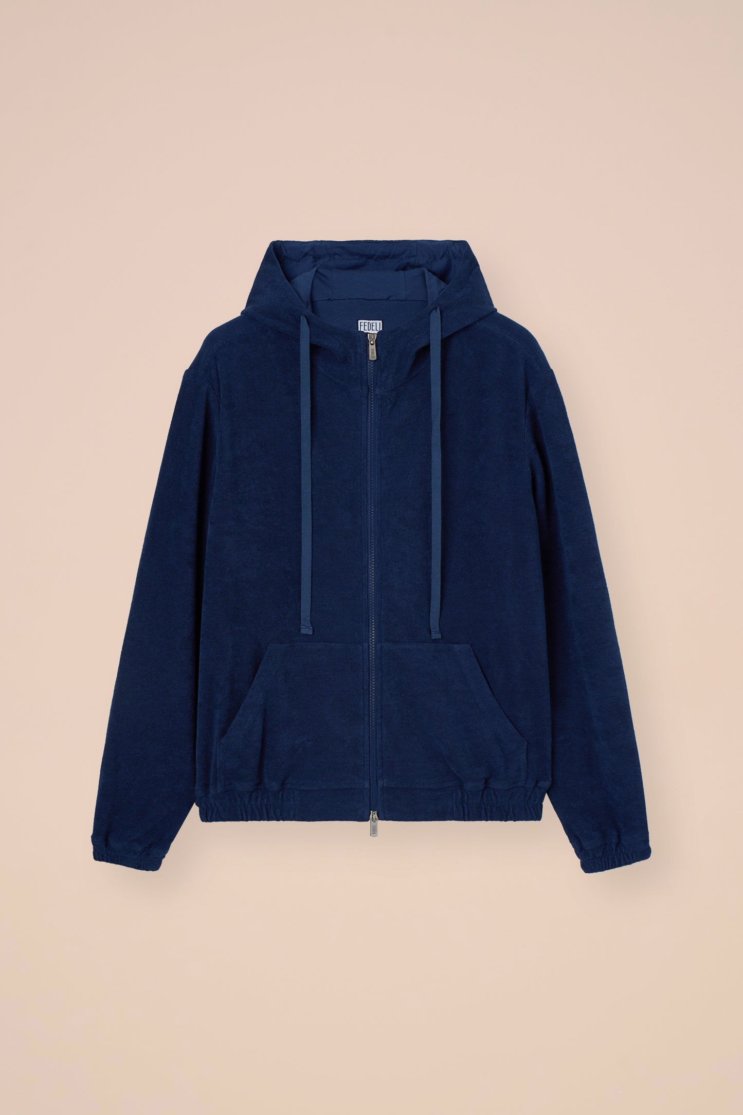 Zoom Terry Cotton Zipped Hoodie - LINEN