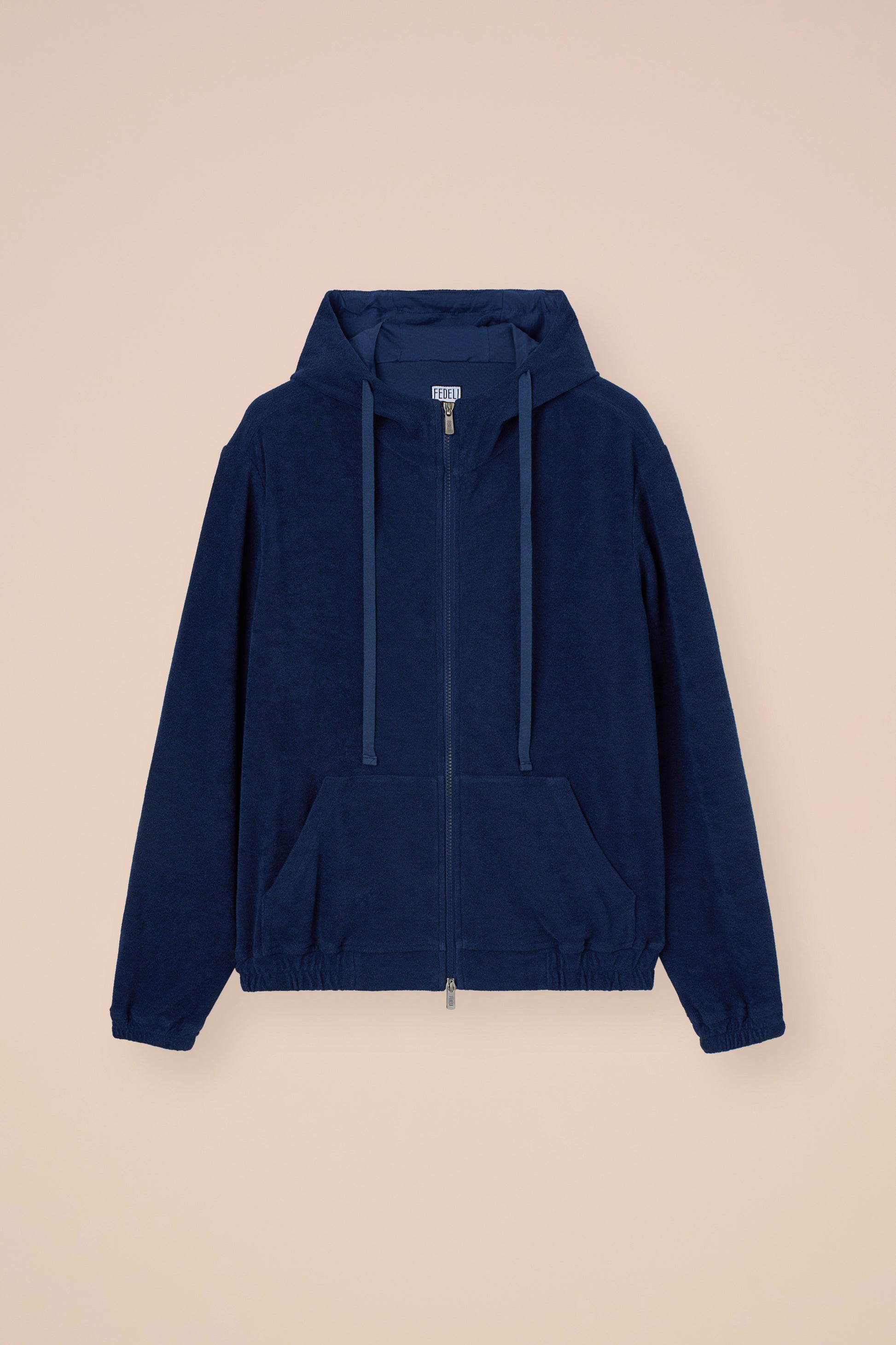Zoom Terry Cotton Zipped Hoodie - LINEN