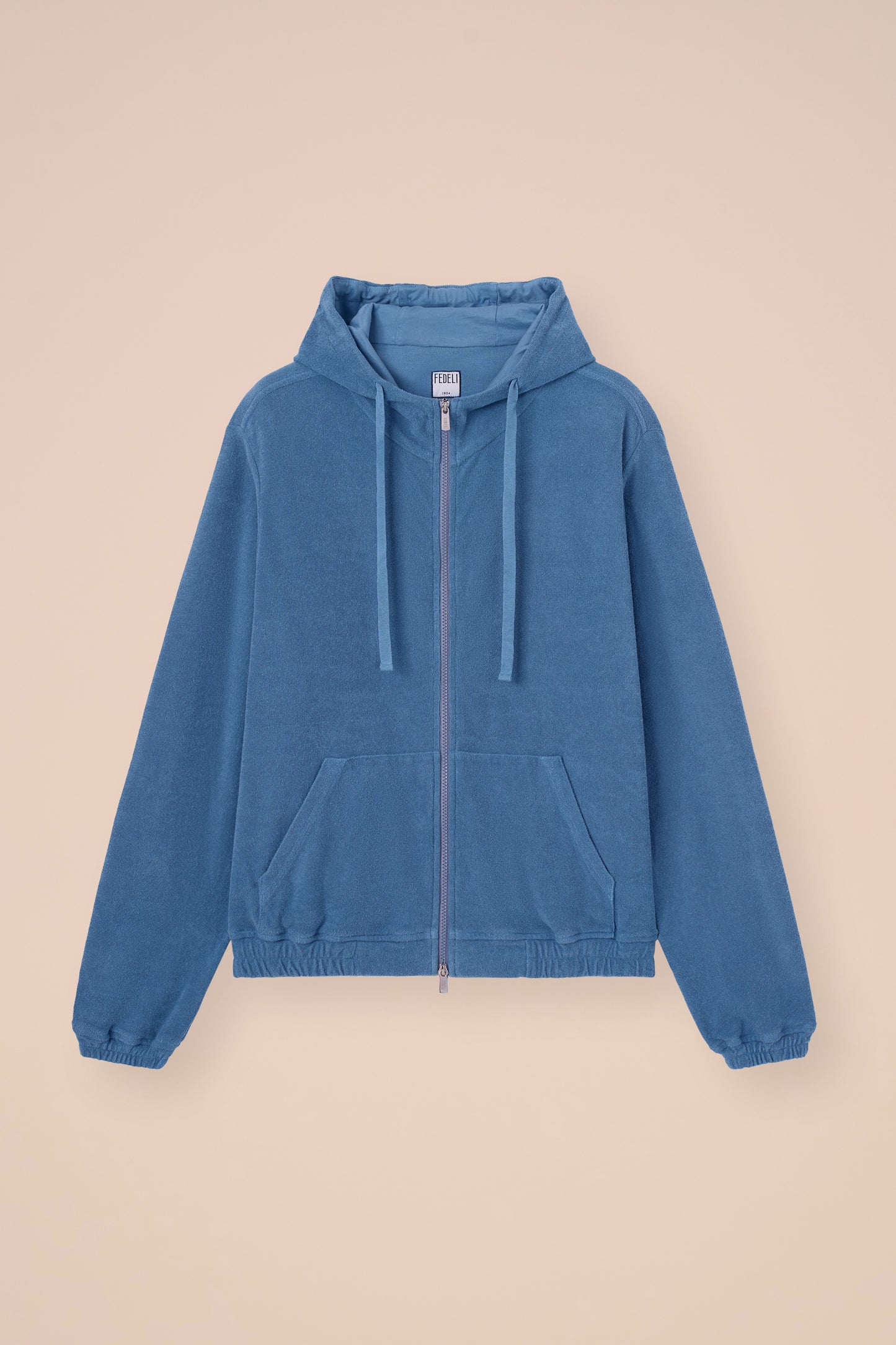 Zoom Terry Cotton Zipped Hoodie - LINEN