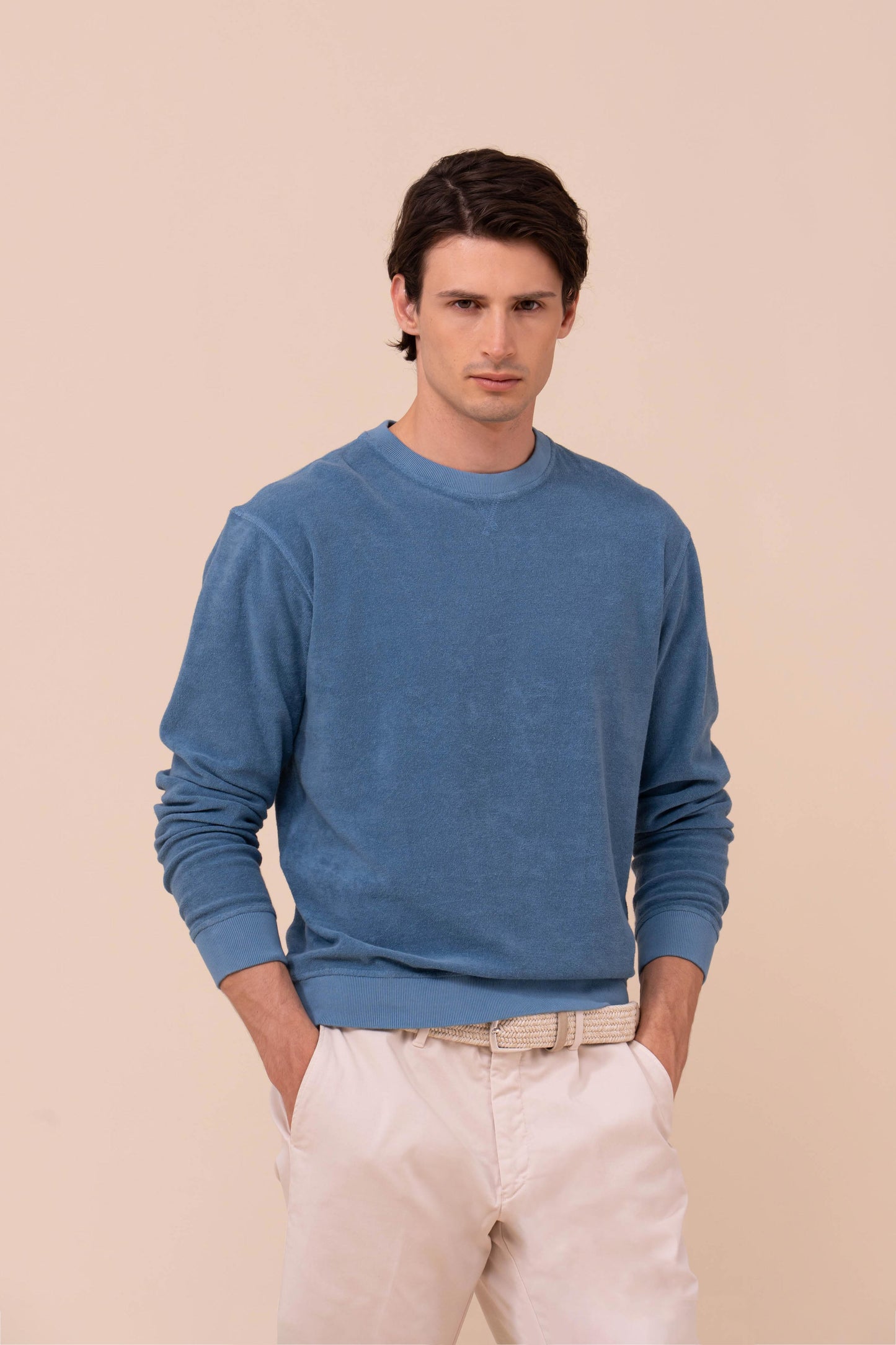 Argentina felpa in spugna di cotone - STEELBLUE