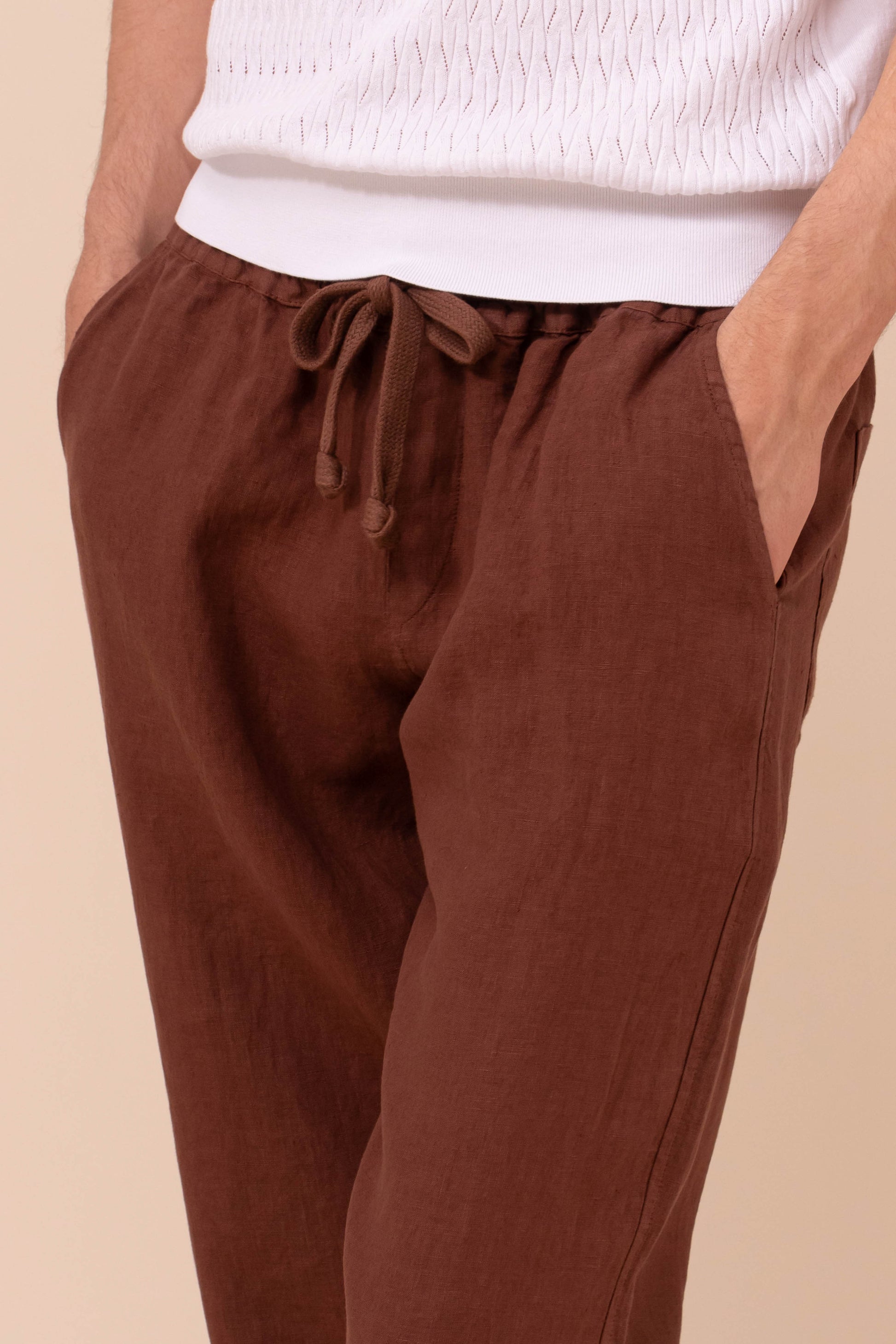 Bonifacio pantaloni in lino - NAVY