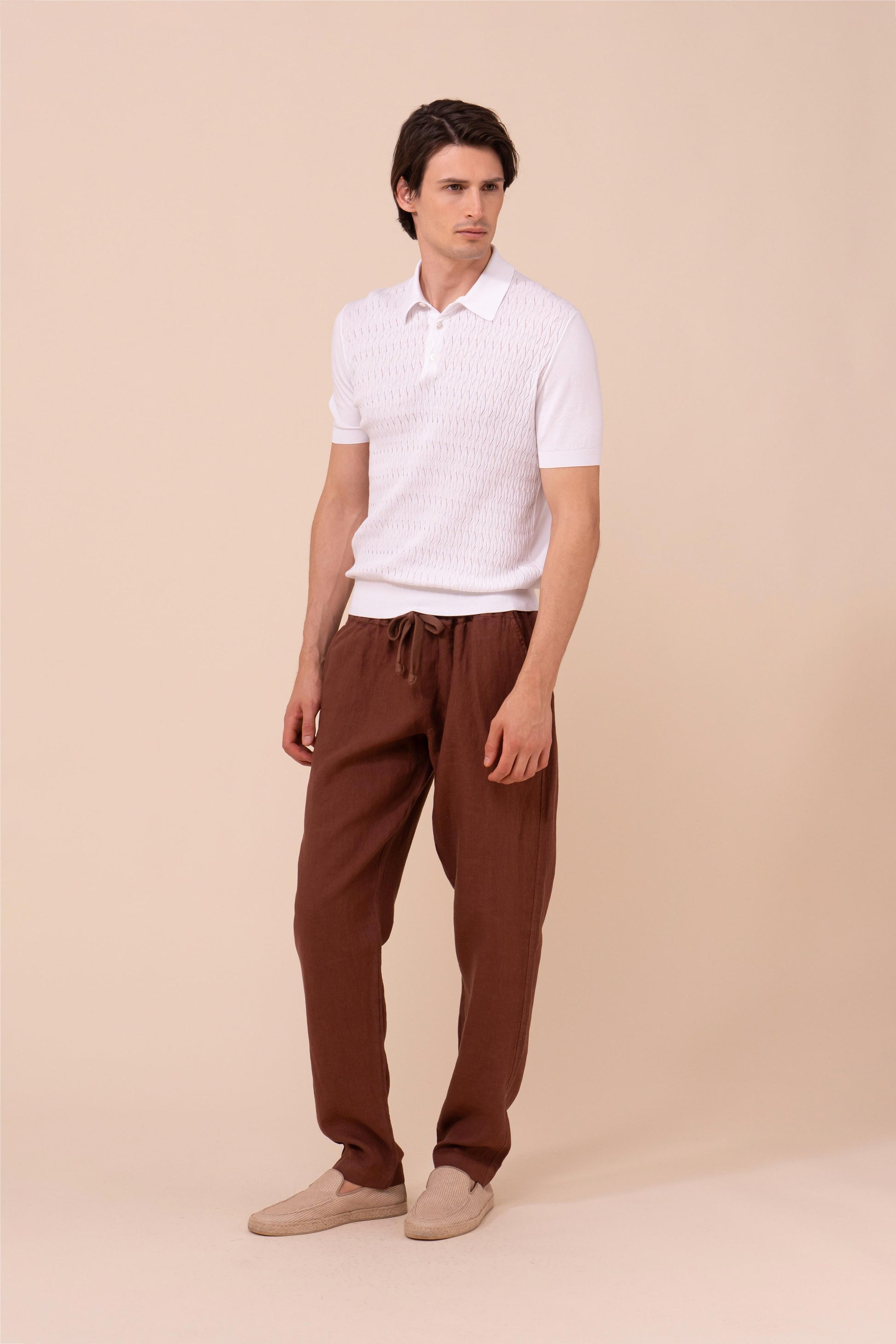 Bonifacio pantaloni in lino - NAVY