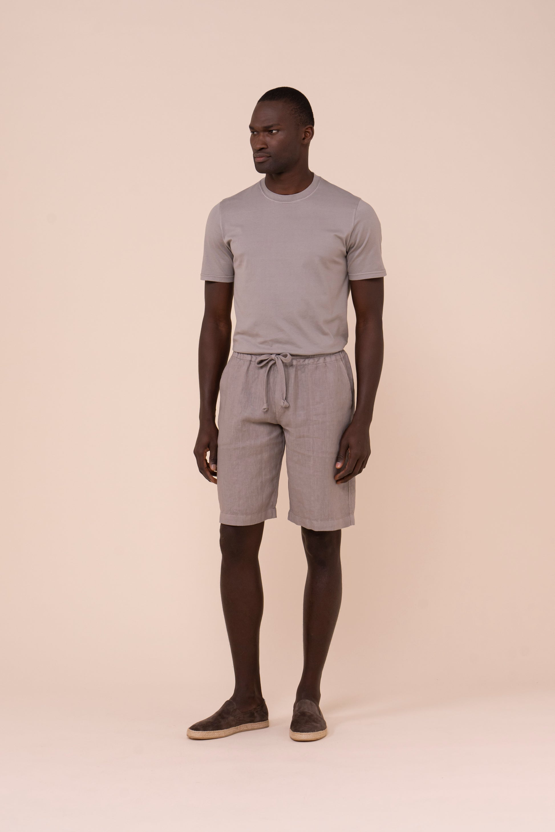 Vico bermuda in lino - GREIGE