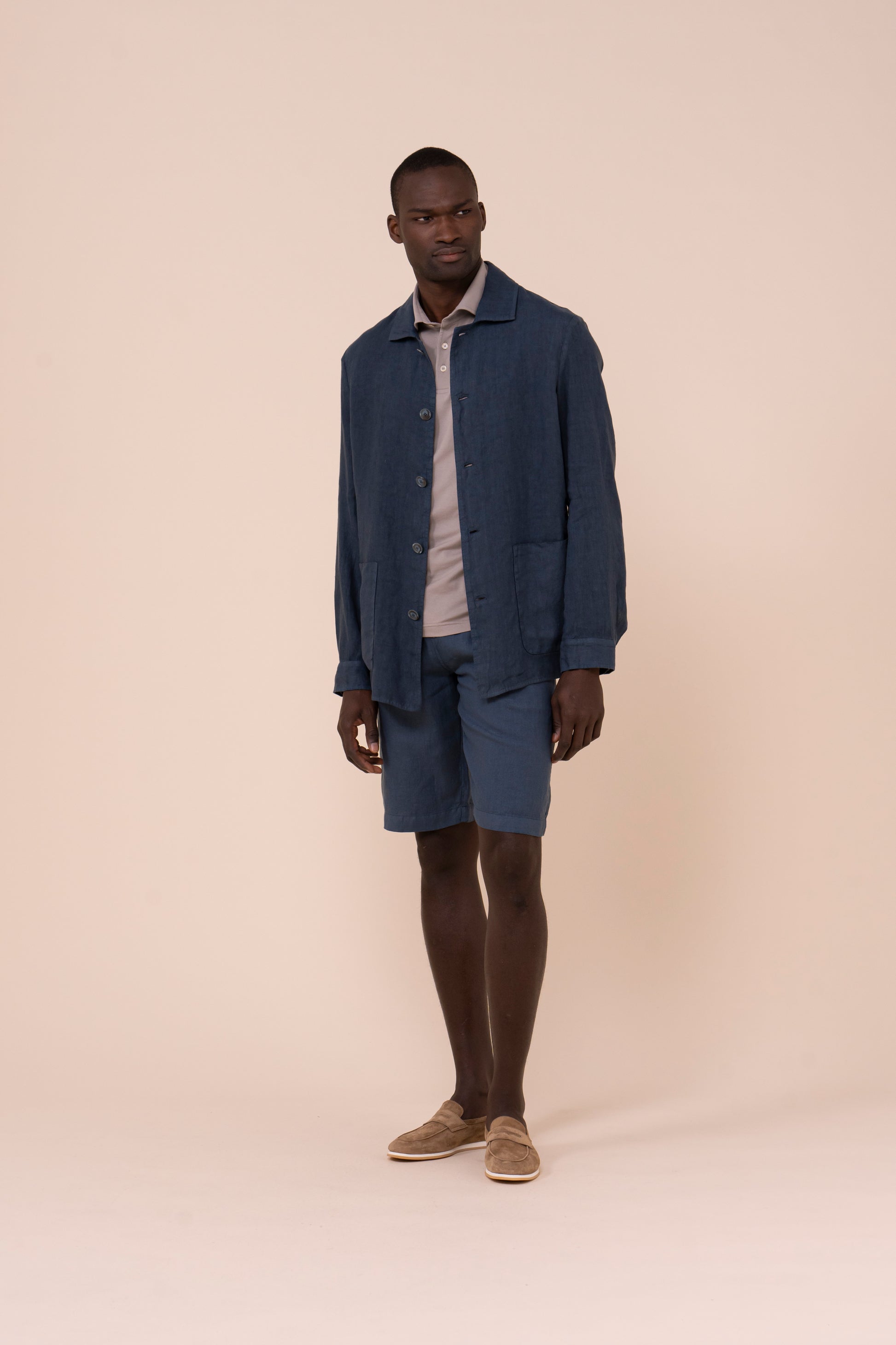 Oxford giacca in lino - PETROLEUM