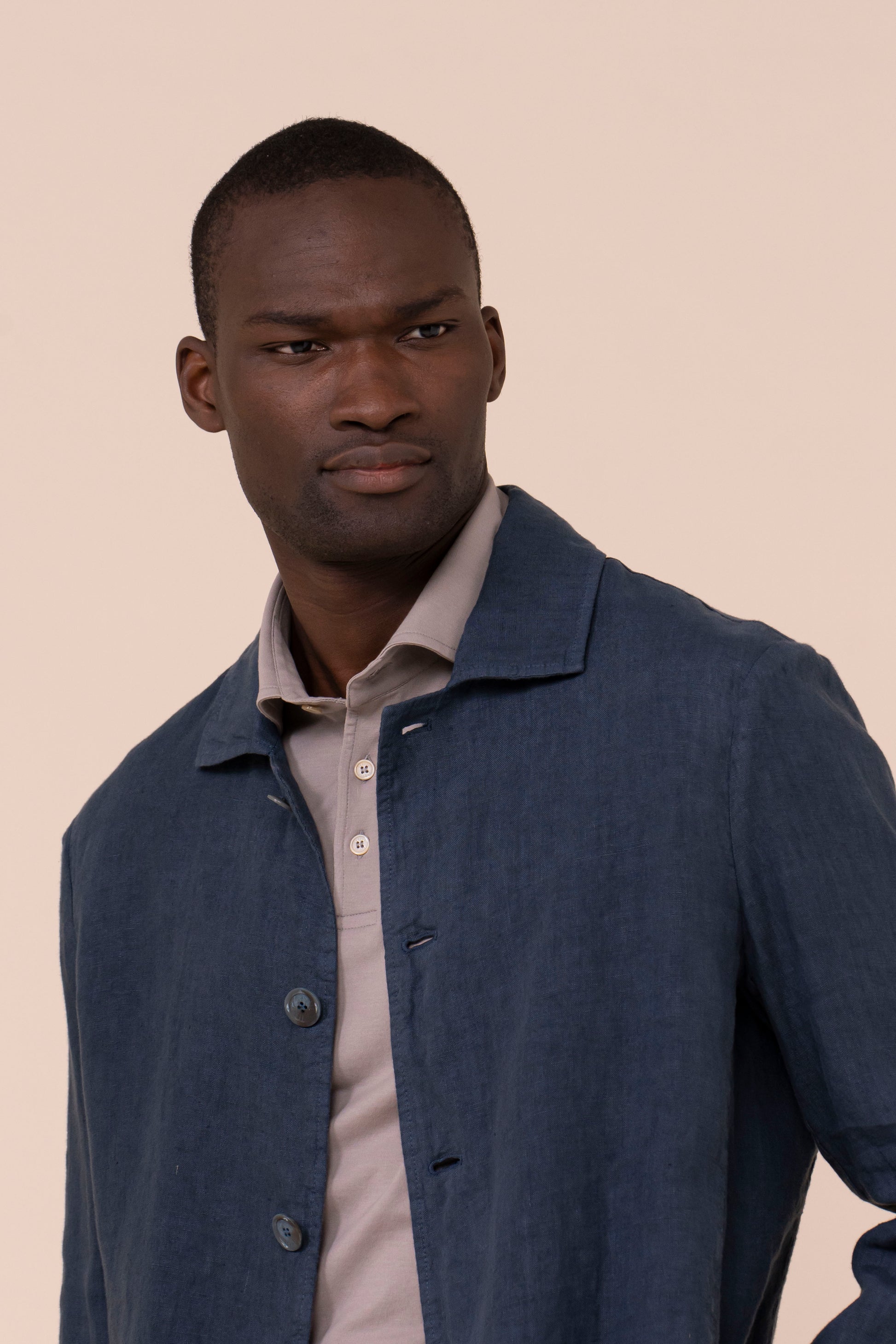 Oxford giacca in lino - PETROLEUM