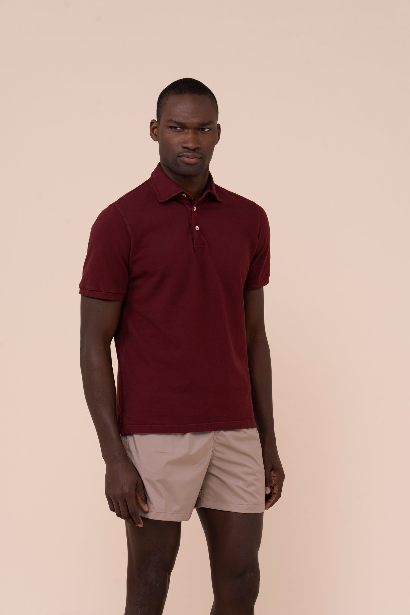 North Piquet Cotton Short Sleeve Polo - MERLOT