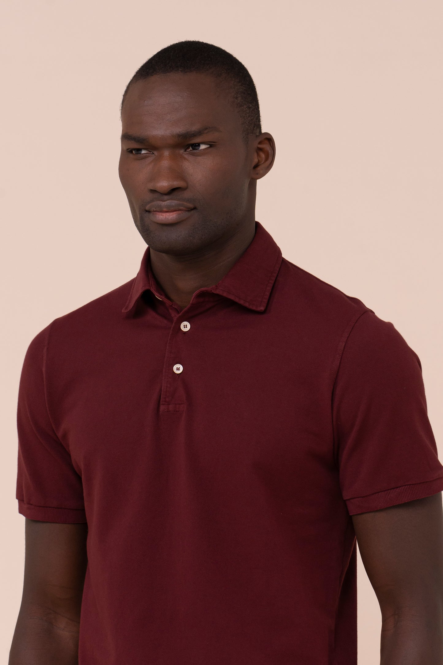 North Piquet Cotton Short Sleeve Polo - MERLOT