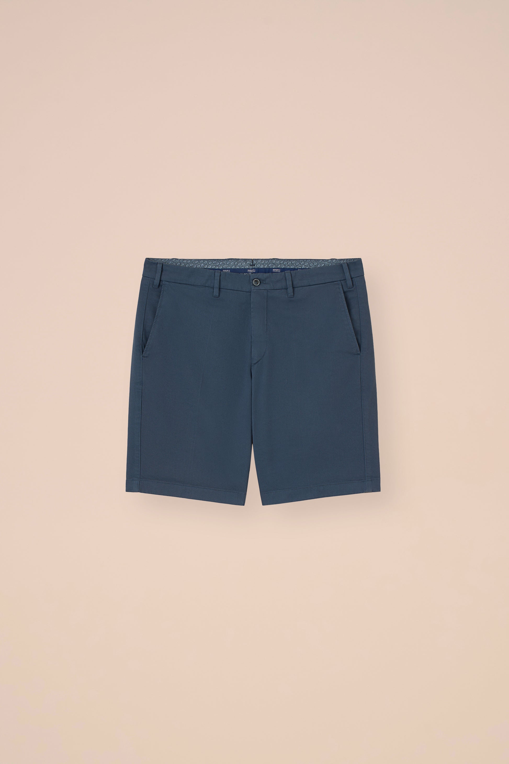 Moon bermuda in cotone chino - PETROLEUM