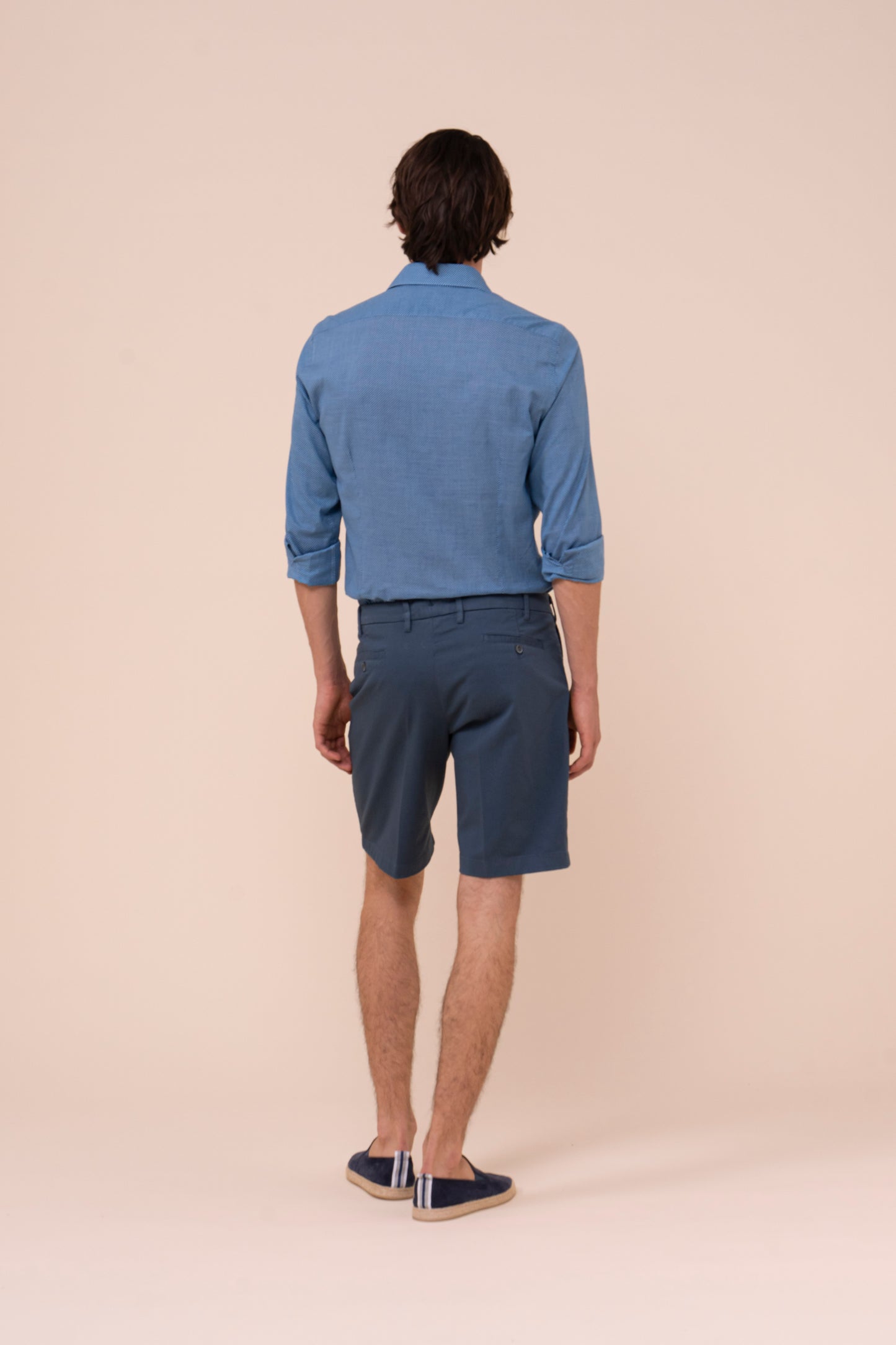 Moon bermuda in cotone chino - PETROLEUM