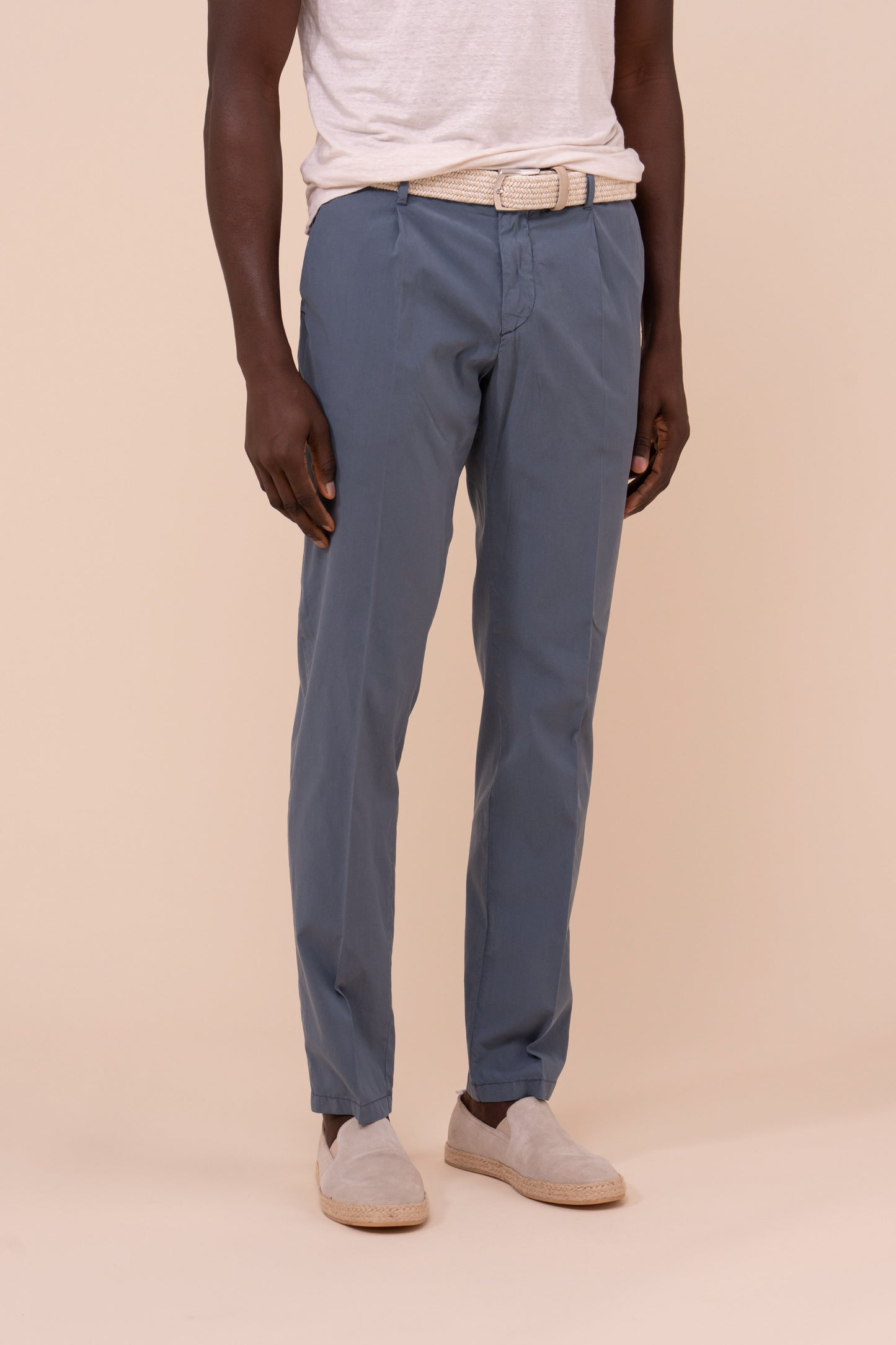 Yale Stretch Cotton Old Pants - PETROLEUM