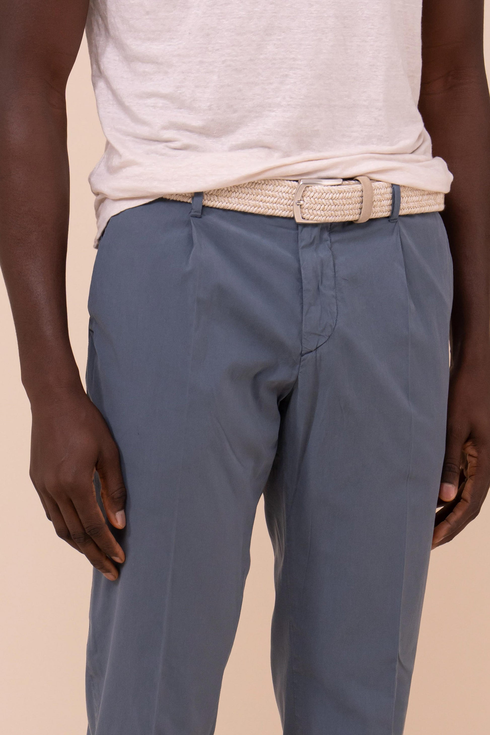 Yale Stretch Cotton Old Pants - PETROLEUM