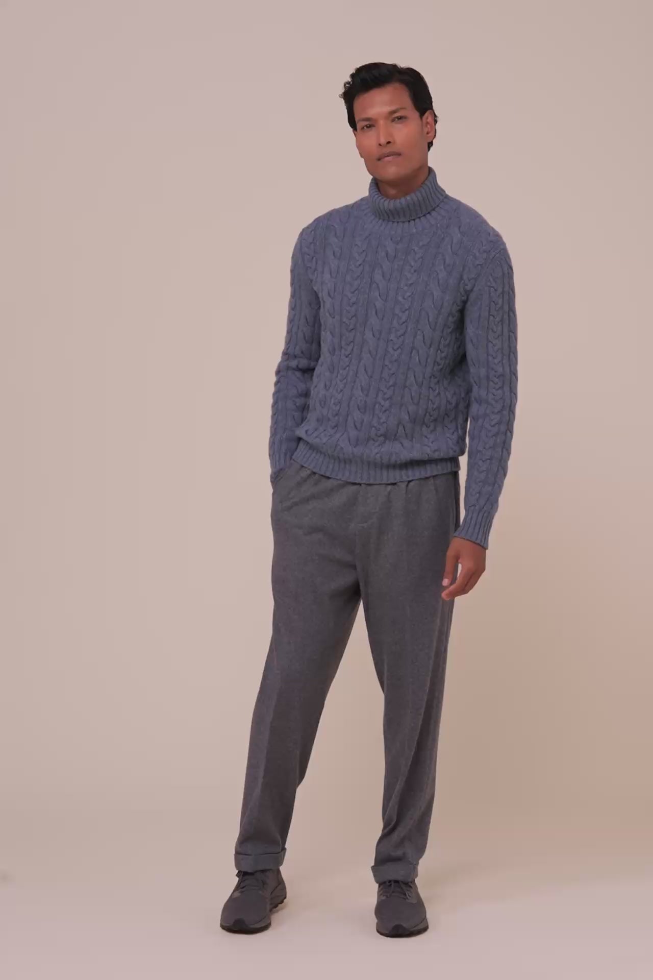 Aviemore Wool Cashmere Turtleneck - LIGHTDENIM