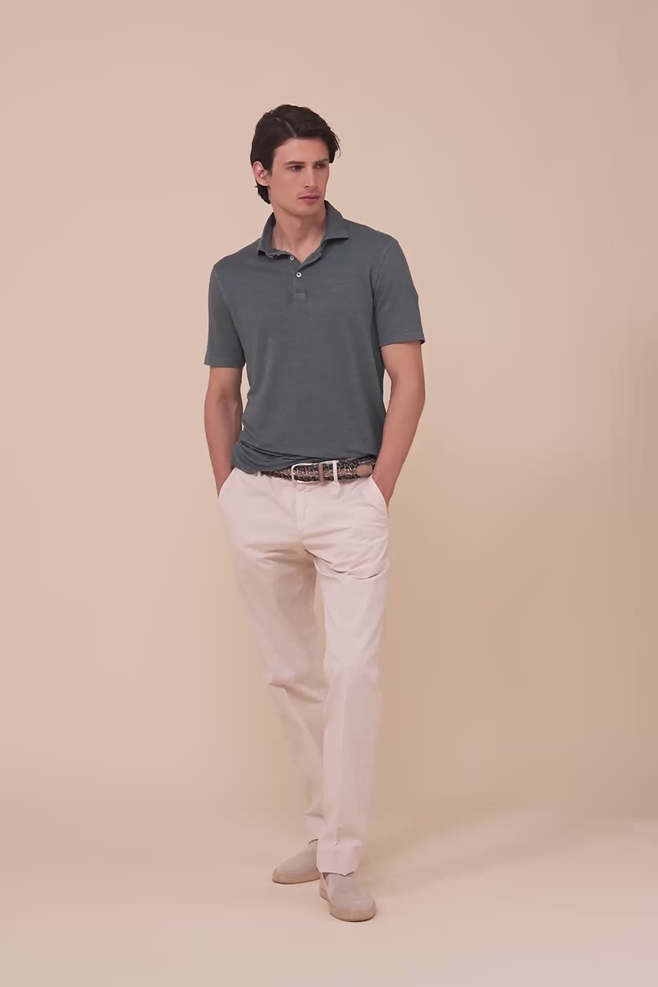 Zero Linen Flex Short Sleeve Polo - LINEN
