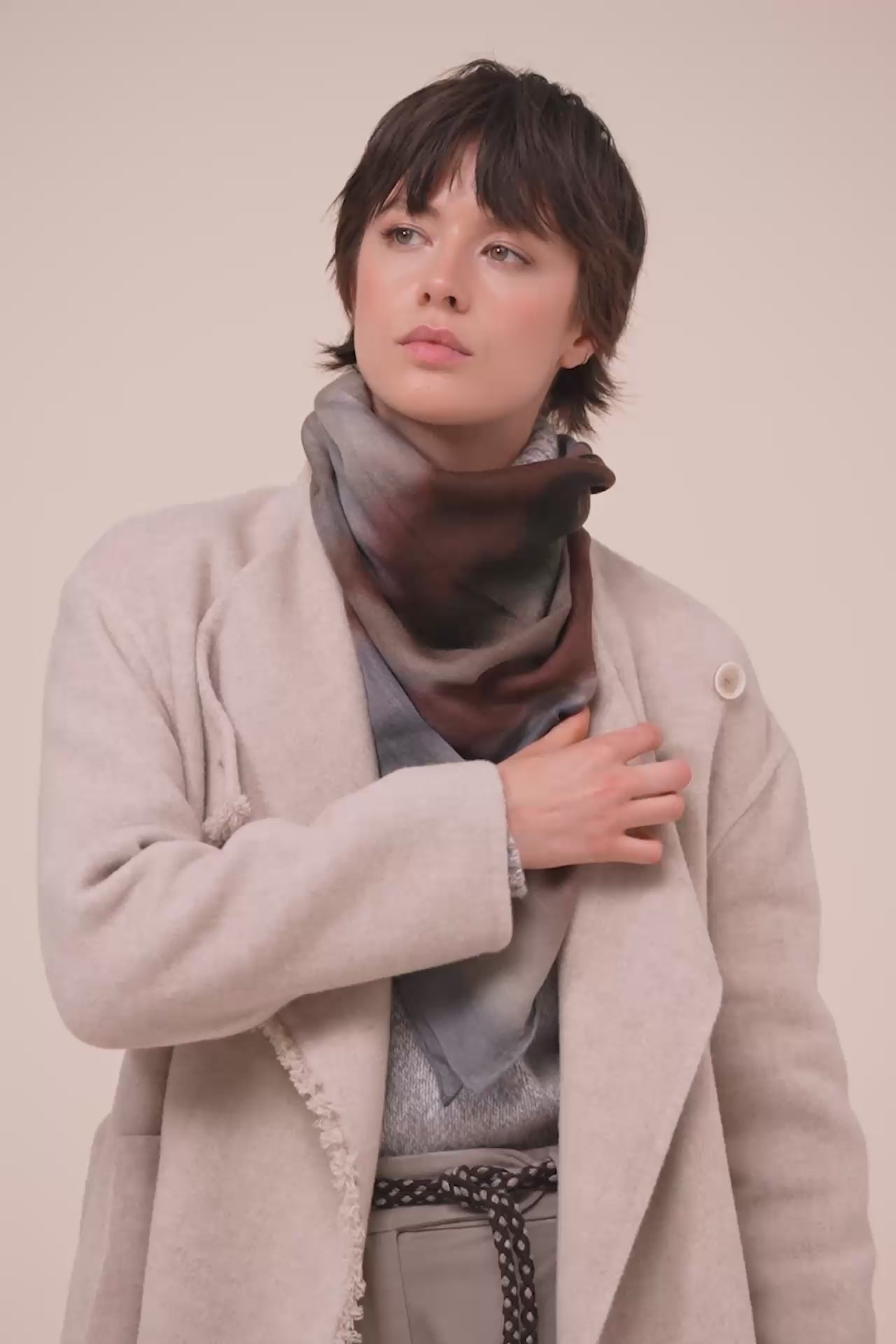 Nube sciarpa in cashmere stampato -