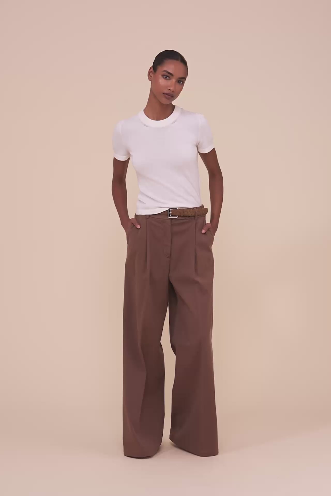 Andre maglia a maniche corte in cotone e cashmere  - SIENNA