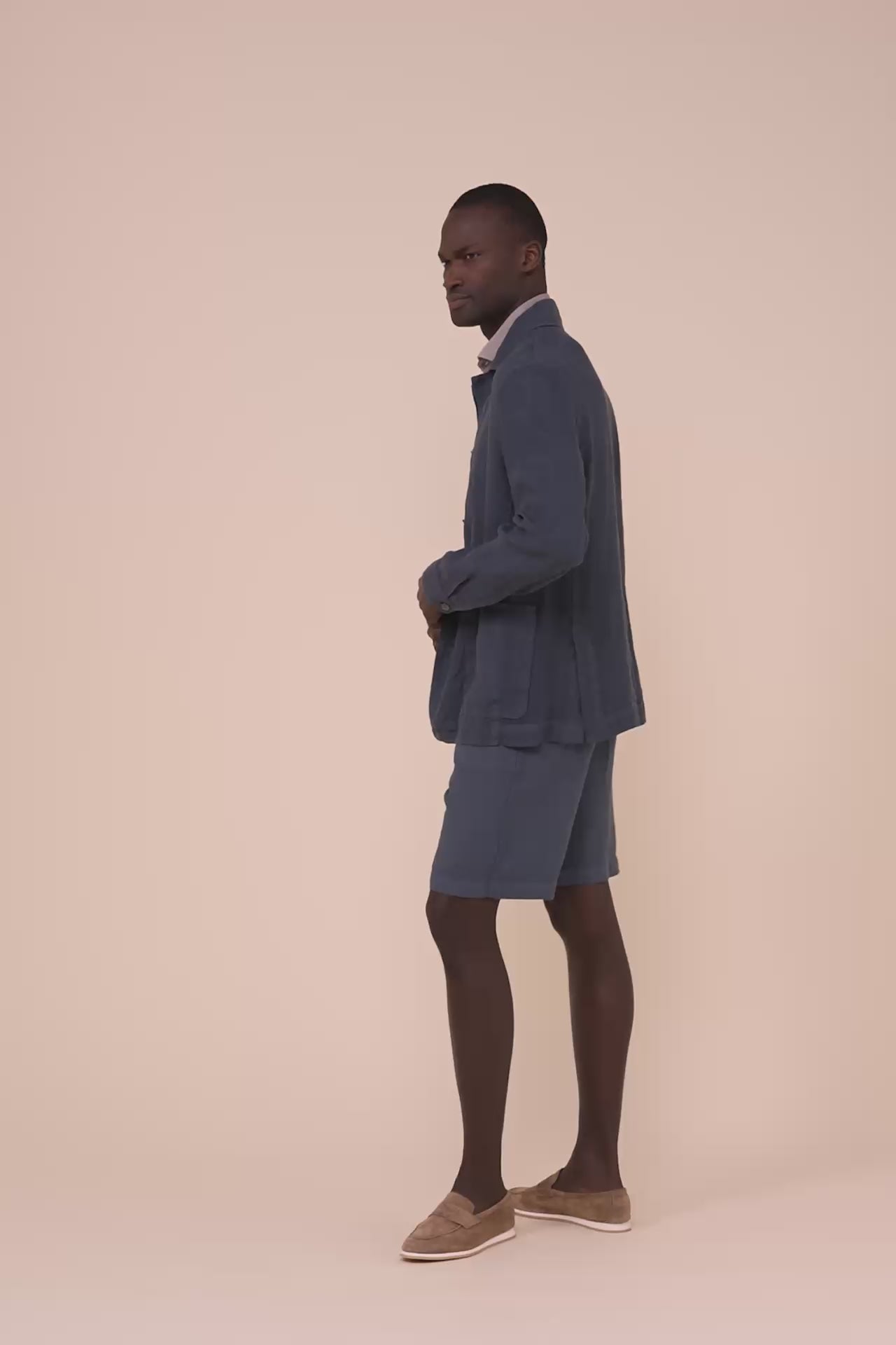 Oxford giacca in lino - PETROLEUM