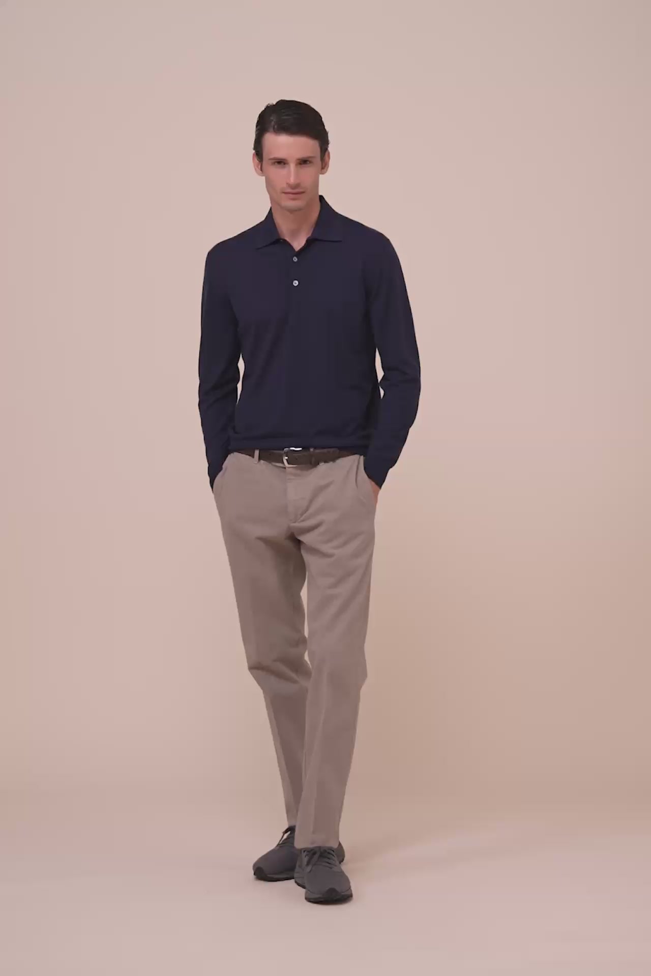 Sport polo in lana Helium - MIDNIGHTBLUE