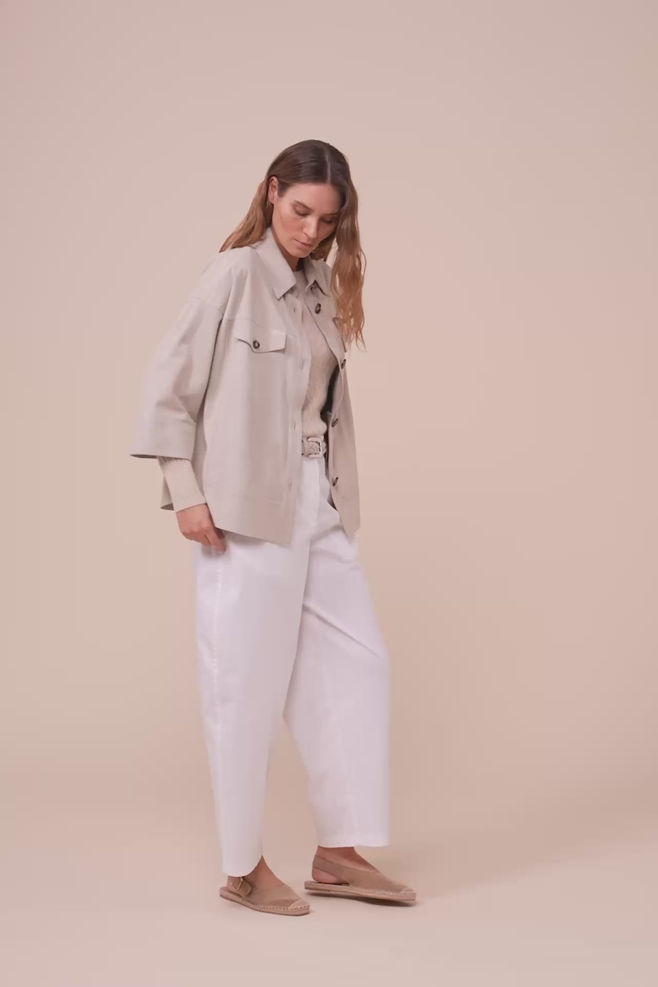 Alo Suede Shirt Jacket - CHALK