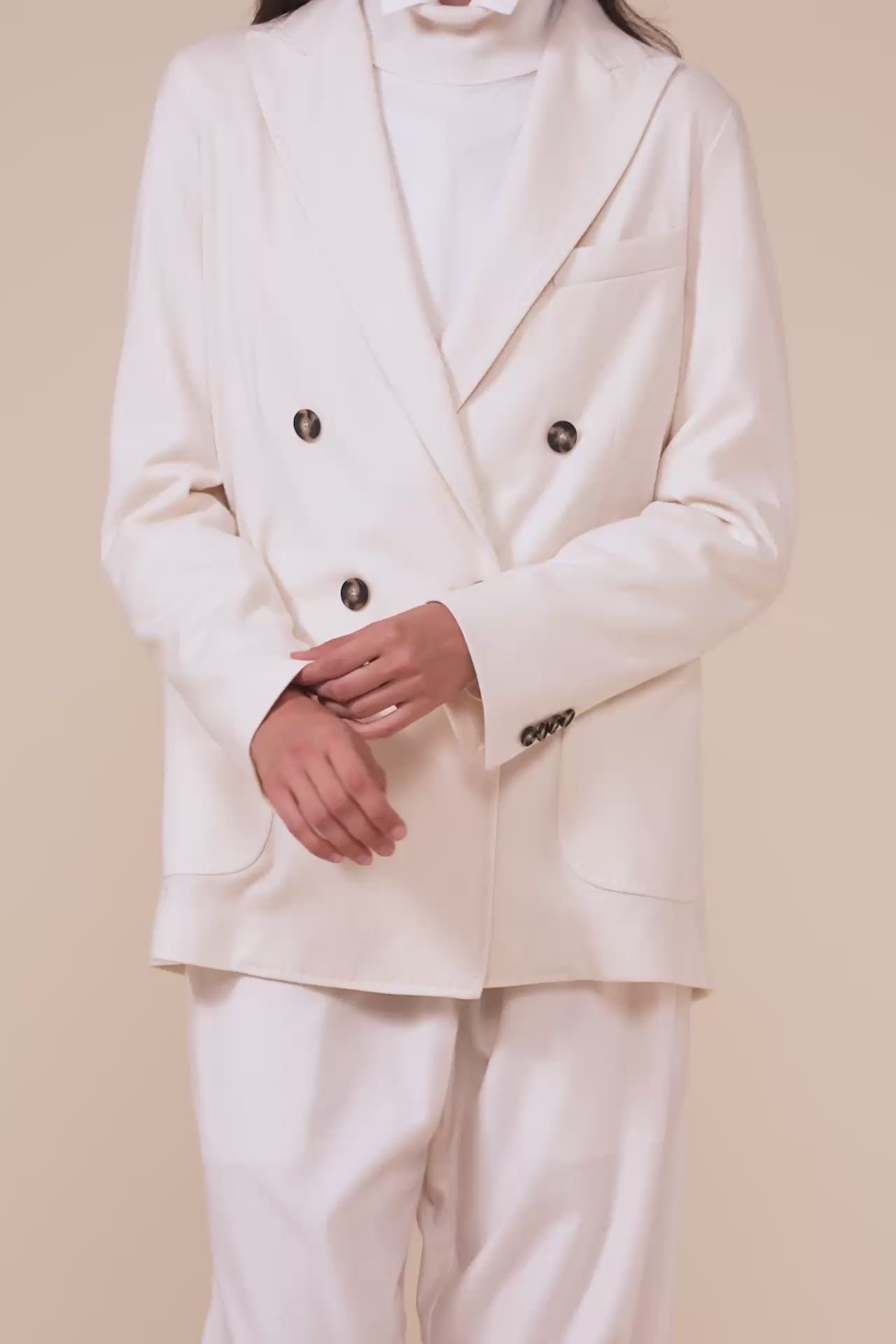 New Dandy blazer doppiopetto in cashmere flanel - ICE