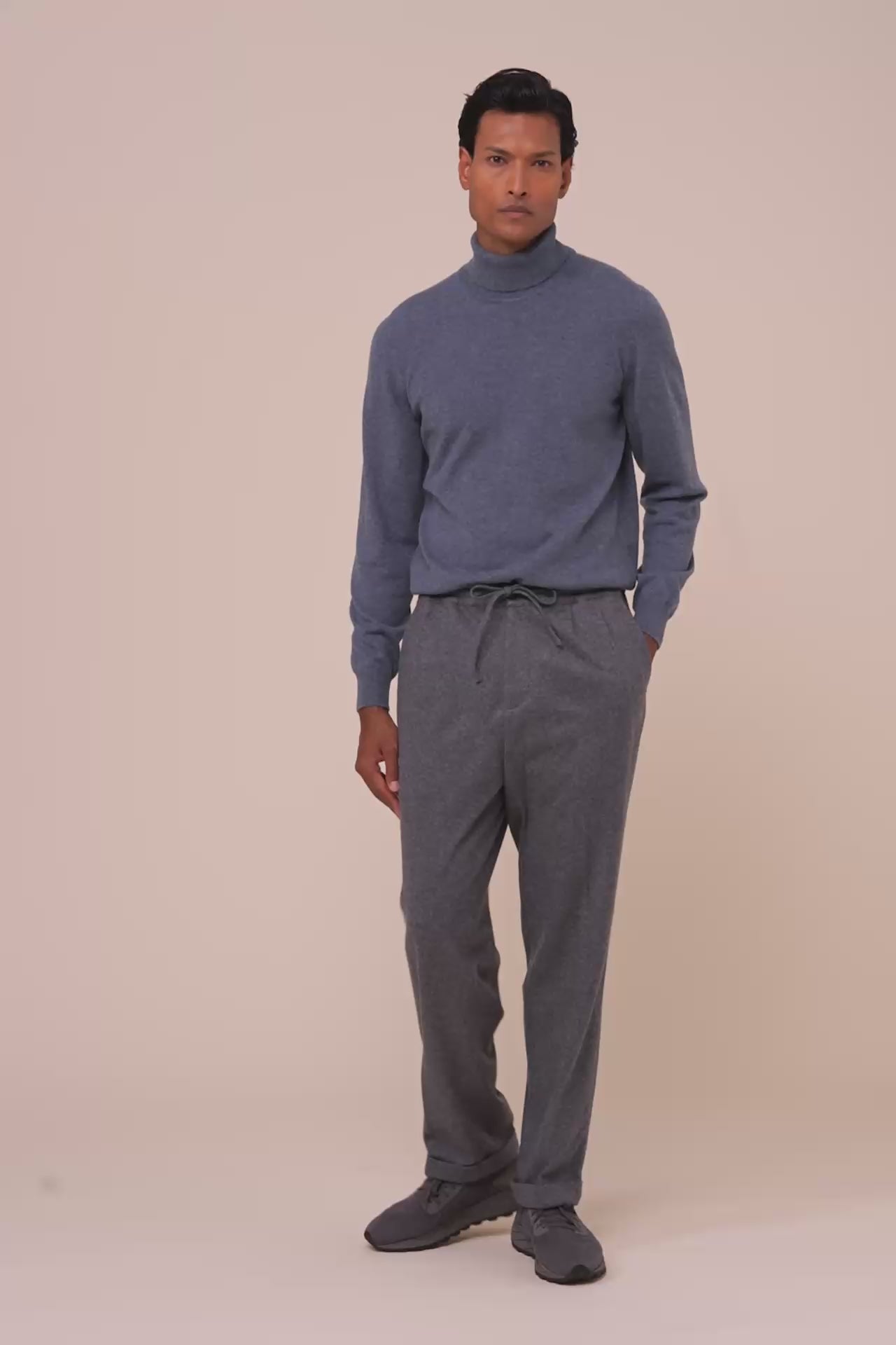 Harvard pantaloni morbidi in cashmere flanel - STONEMELANGE
