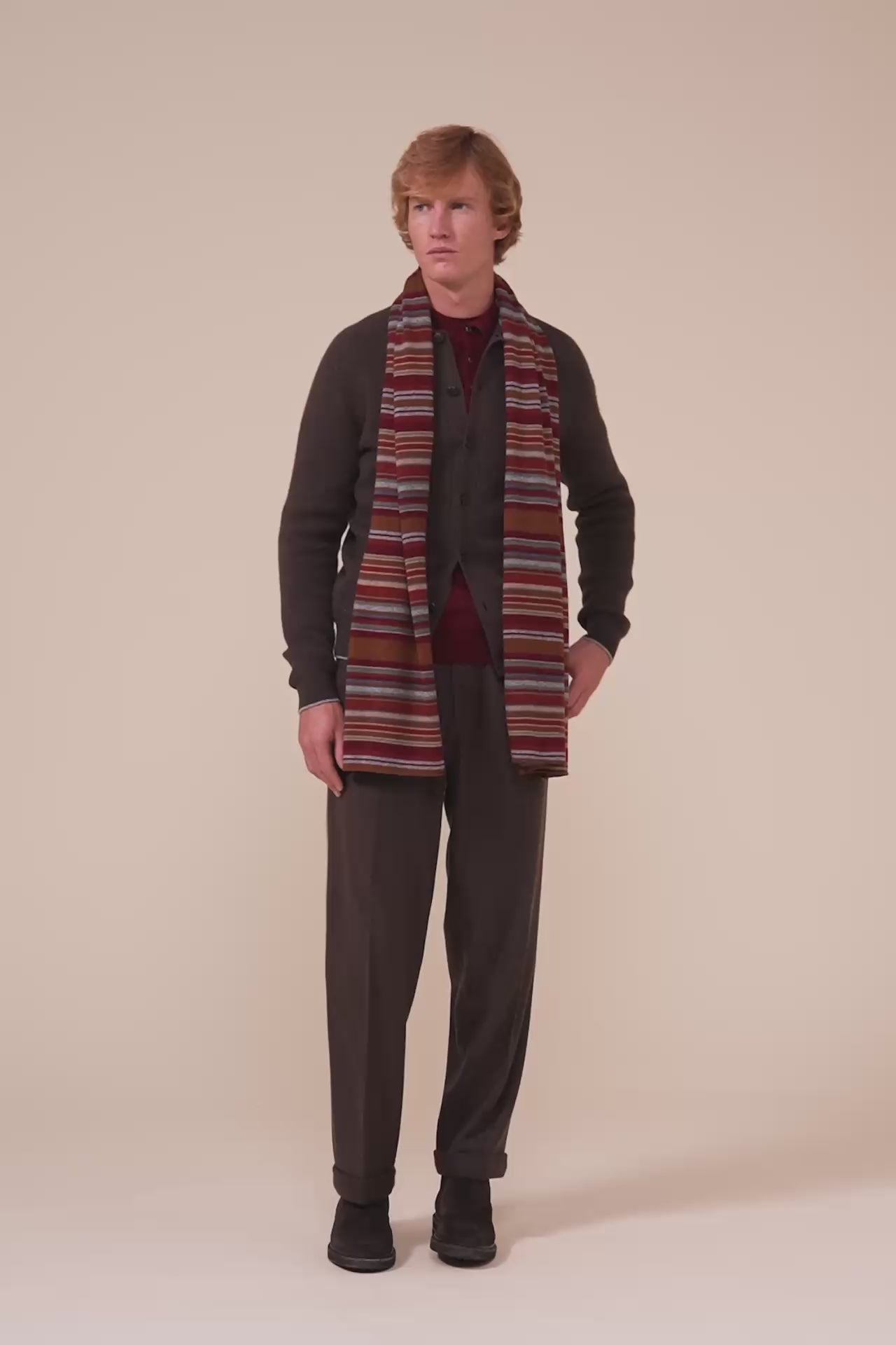 Multicolor Cashmere Scarf - MERLOT