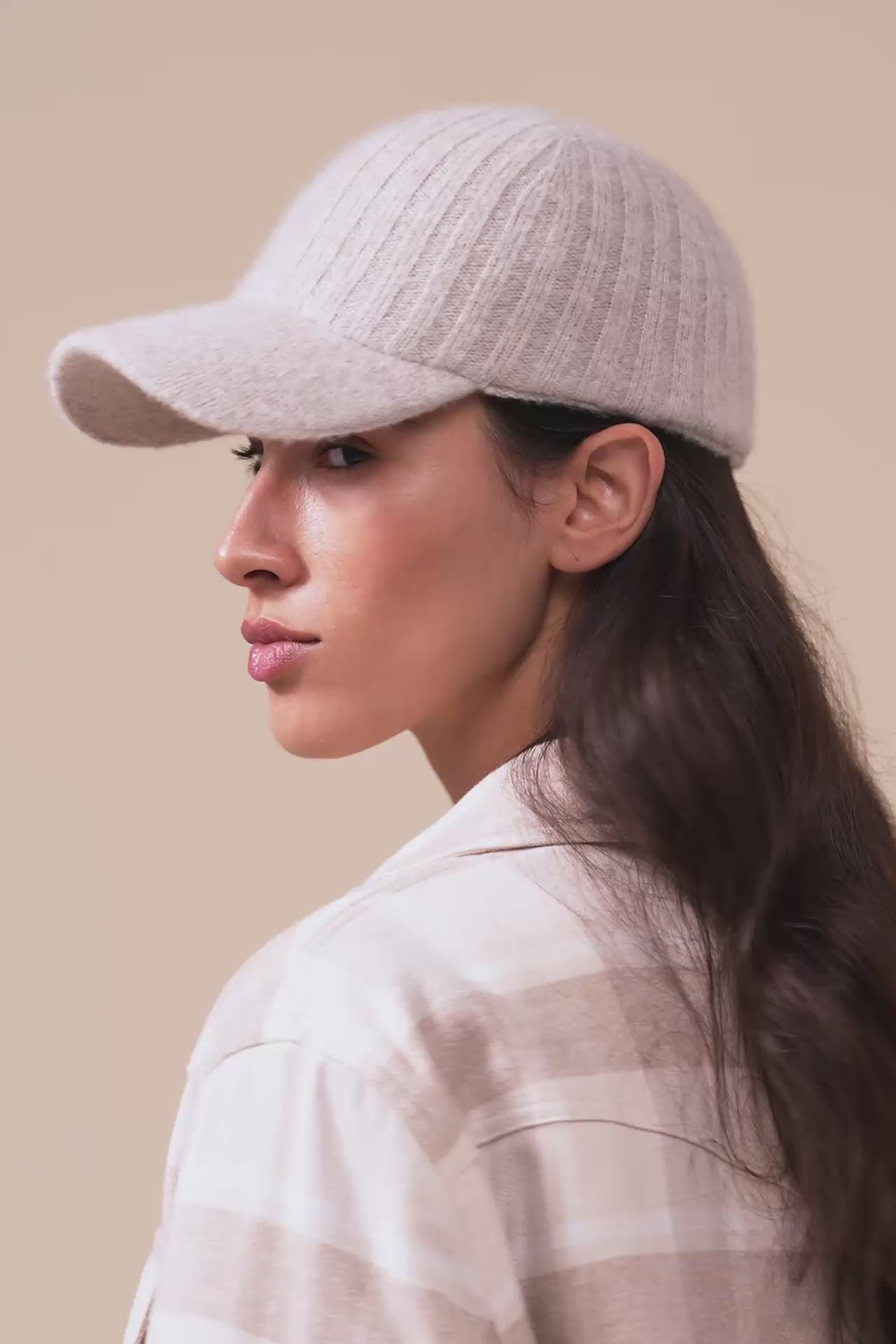 Meribel cappellino da baseball in cashmere e seta - DARKCHOCOLATE