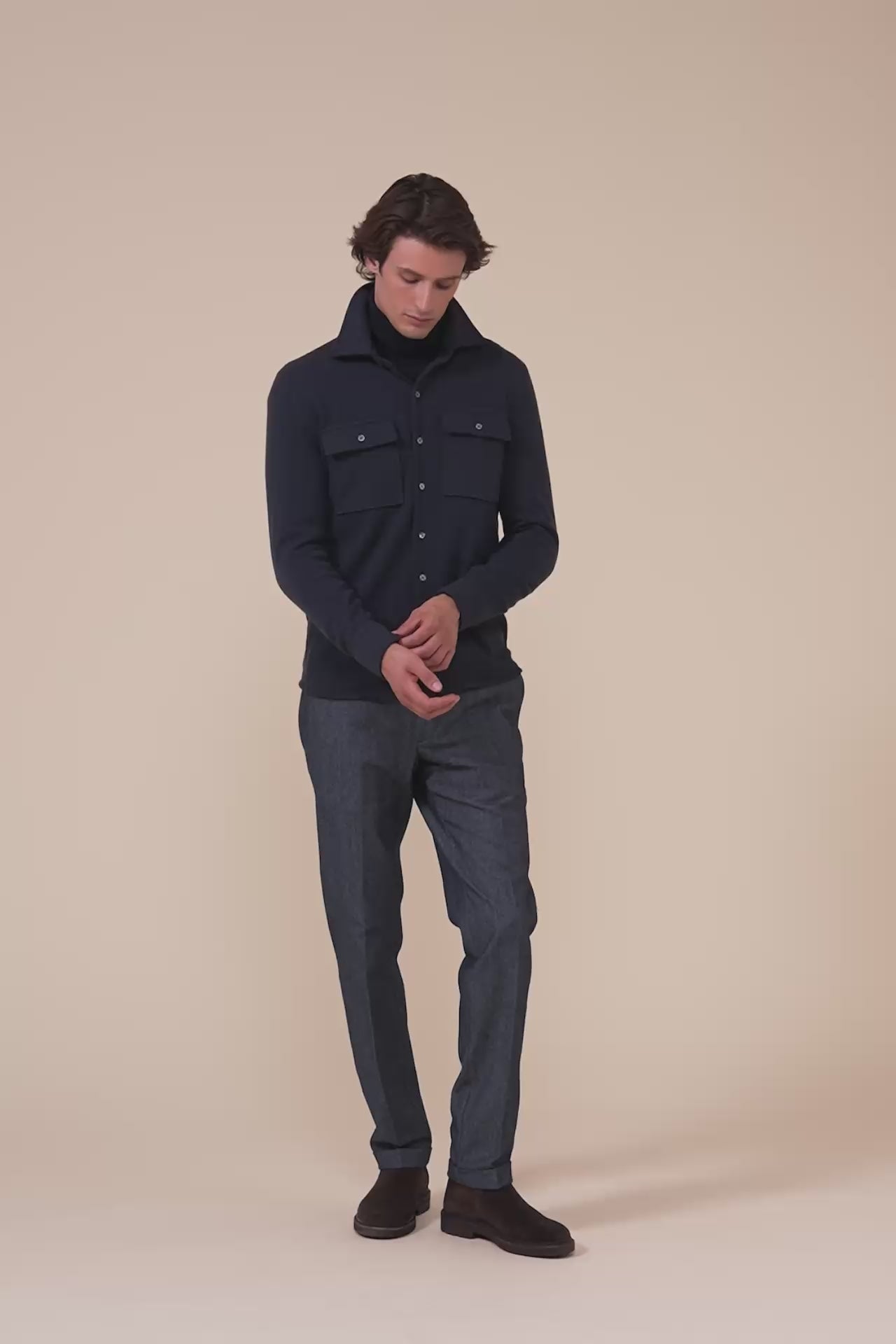 Corviglia overshirt in maglia di cashmere  - STORM