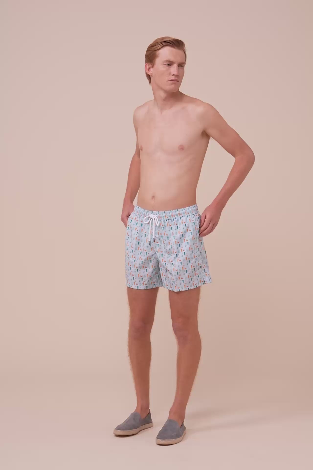 Madeira - The Sustainable Swim Trunks - Seahorse Pattern - LIGHTBLUE