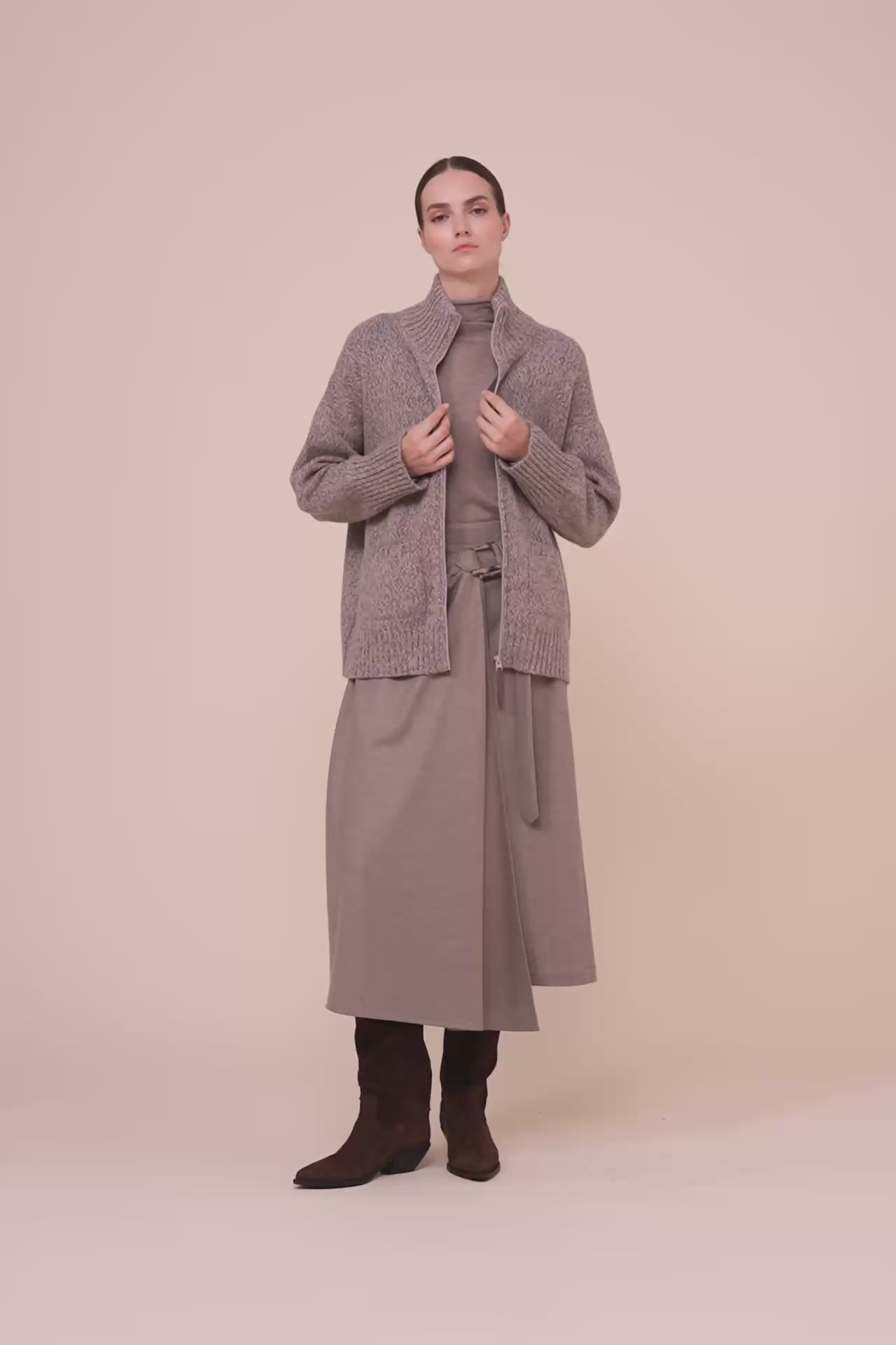 Edera bomber 4 colors in cashmere  - DUSTYPINK