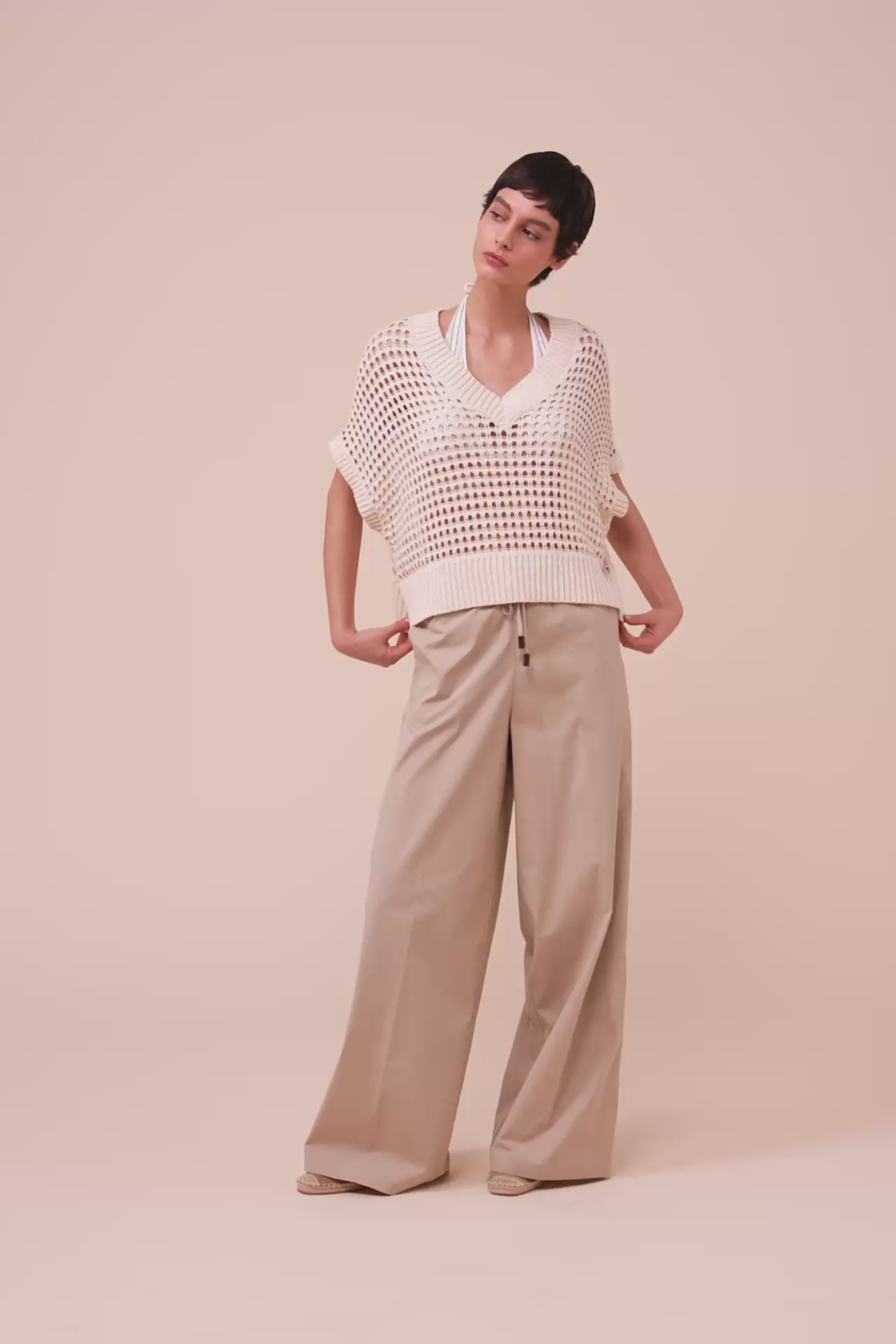 Lao Papiro Cotton Vest - CREAM