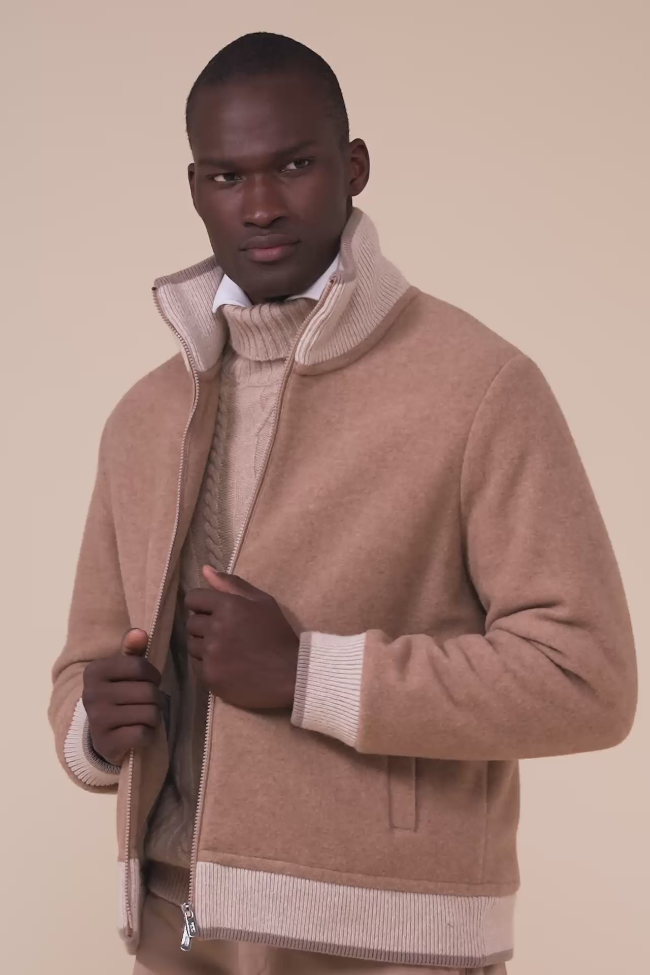 Polar Cashmere Velour Bomber - DUNES