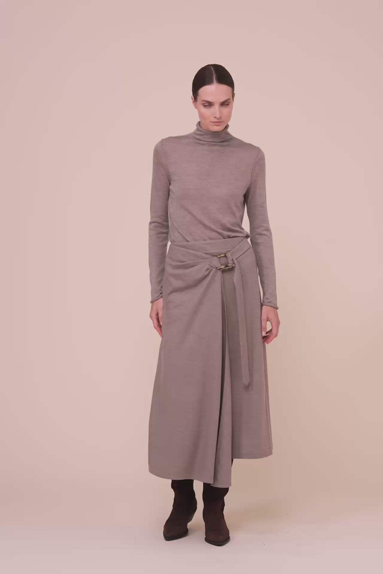 Lacy Pearly Cashmere-Silk Turtleneck - ROPEMELANGE