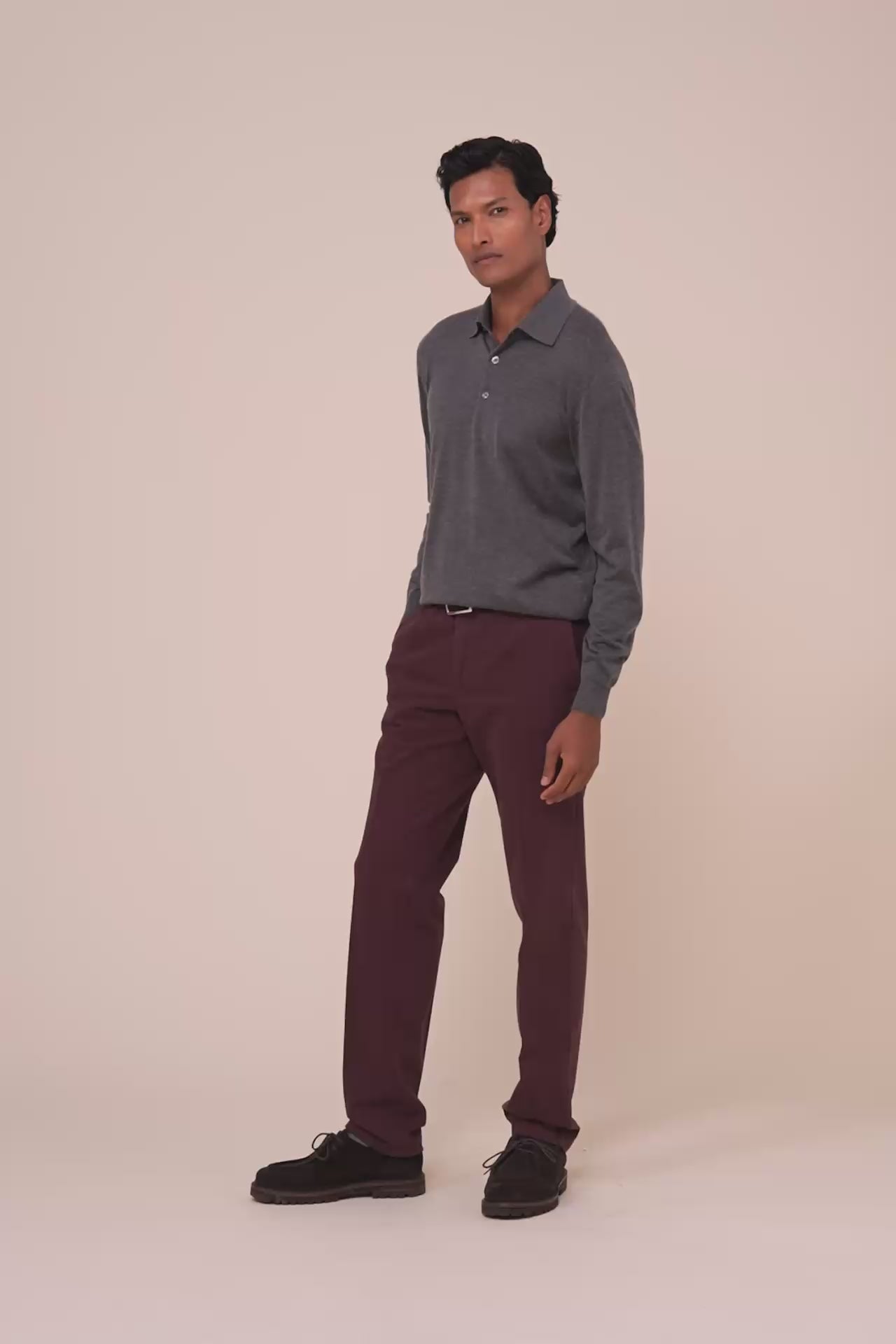 Sport polo in cashmere e seta - STONEMELANGE