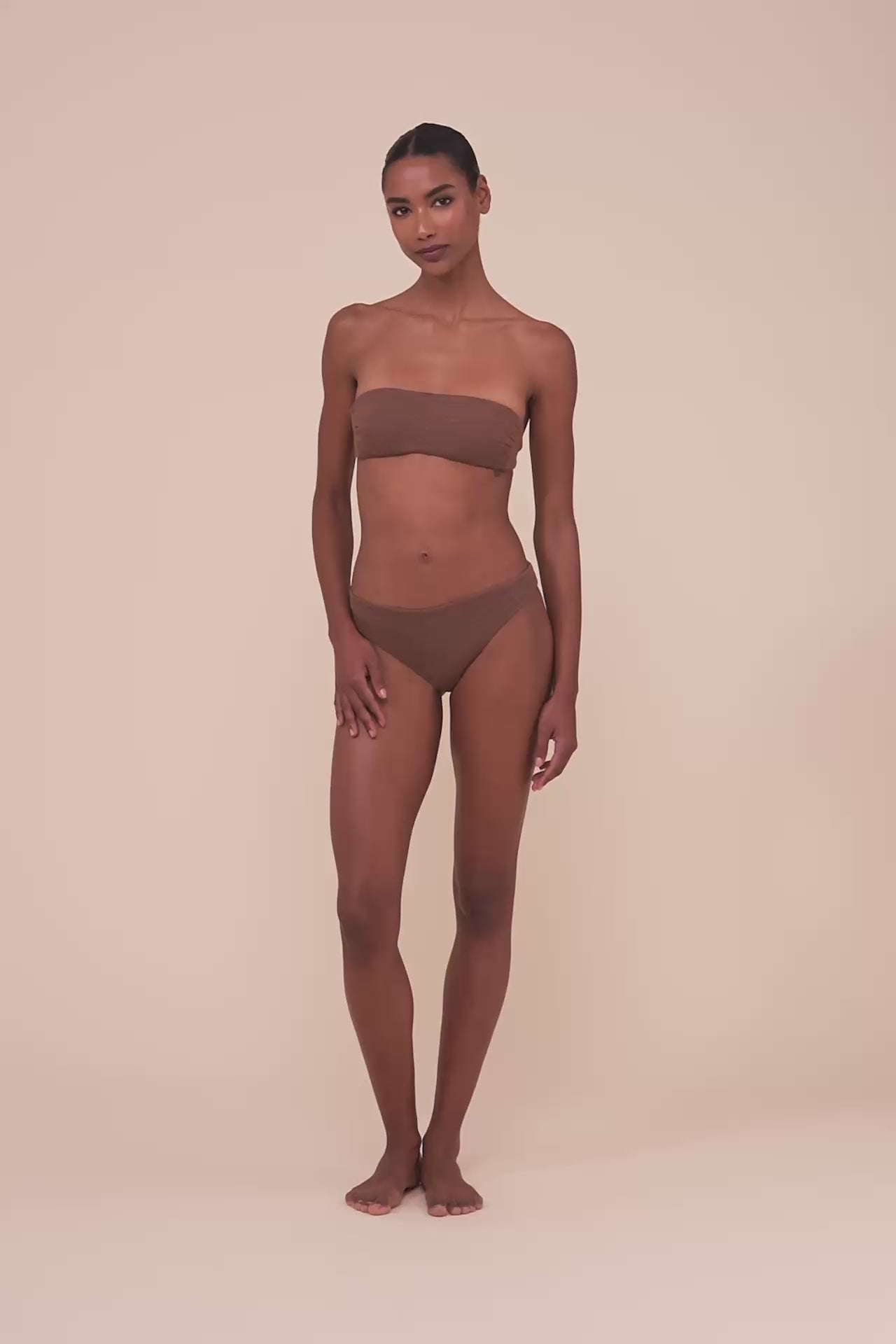New York bikini slip a vita alta in maglia Ebulis - SIENNA