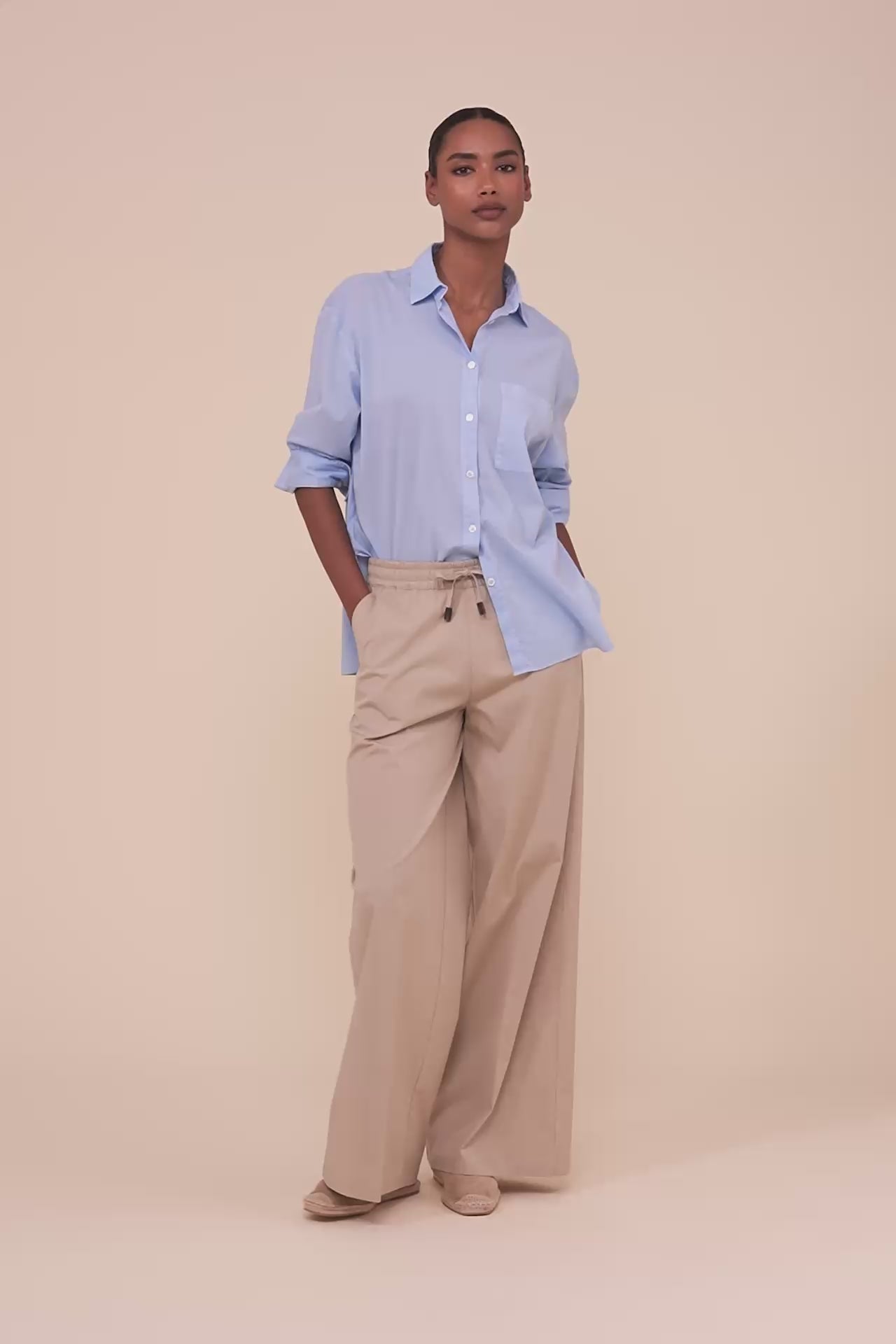 Palmaria camicia in voile di cotone - SIENNA