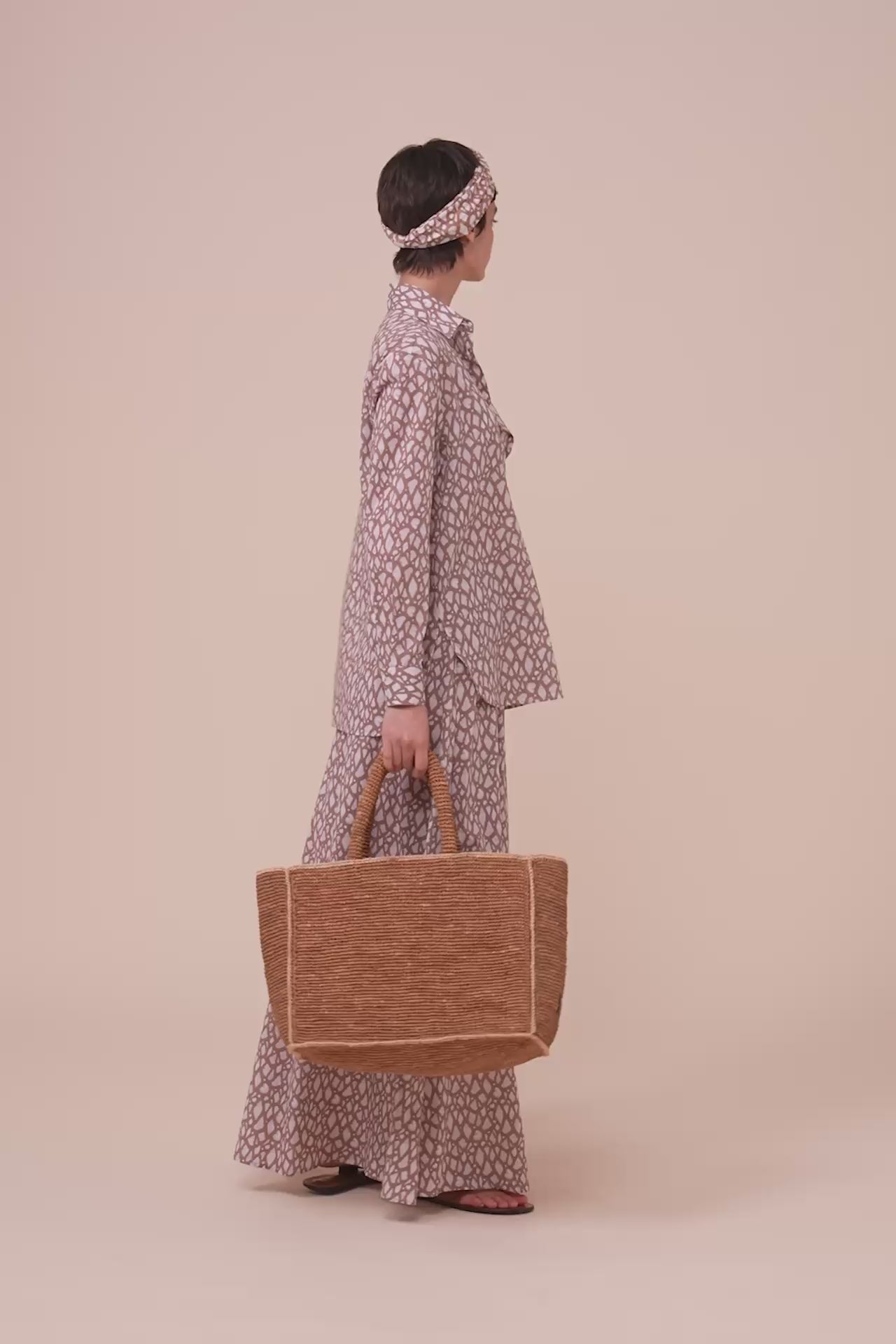 Palmaria Printed Cotton Voile Shirt - Shells Pattern - SIENNA