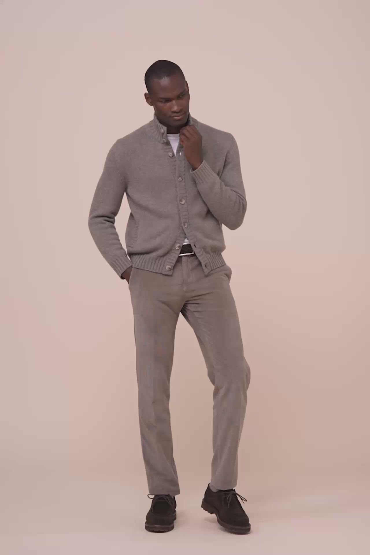Favonius 428 cardigan in cashmere con bottoni - SAGEGREEN