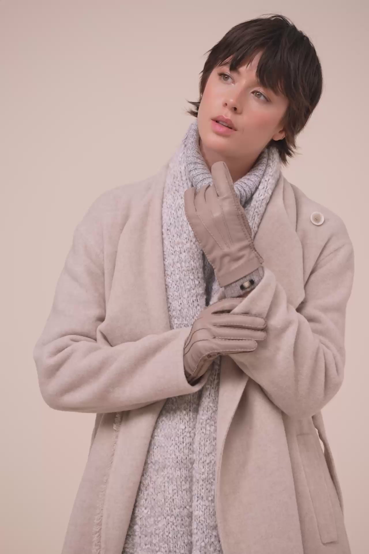 Guanti in nappa e cashmere - ROPEMELANGE