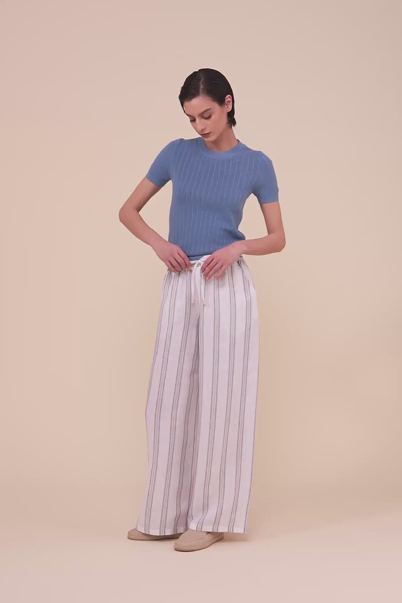 Tate T-shirt in maglia di cotone - LINEN