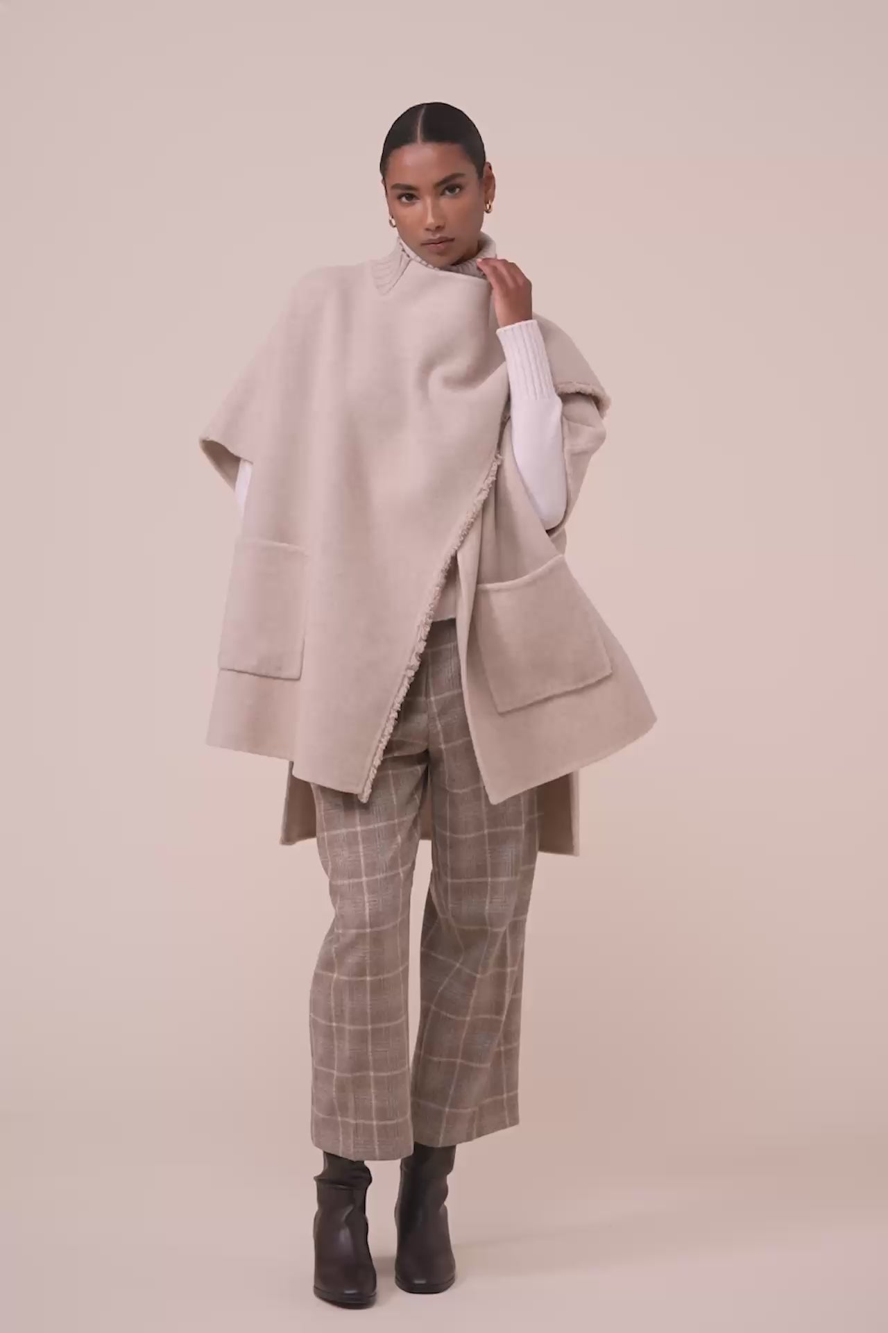 Karol mantella in lana e cashmere - LINENMELANGE