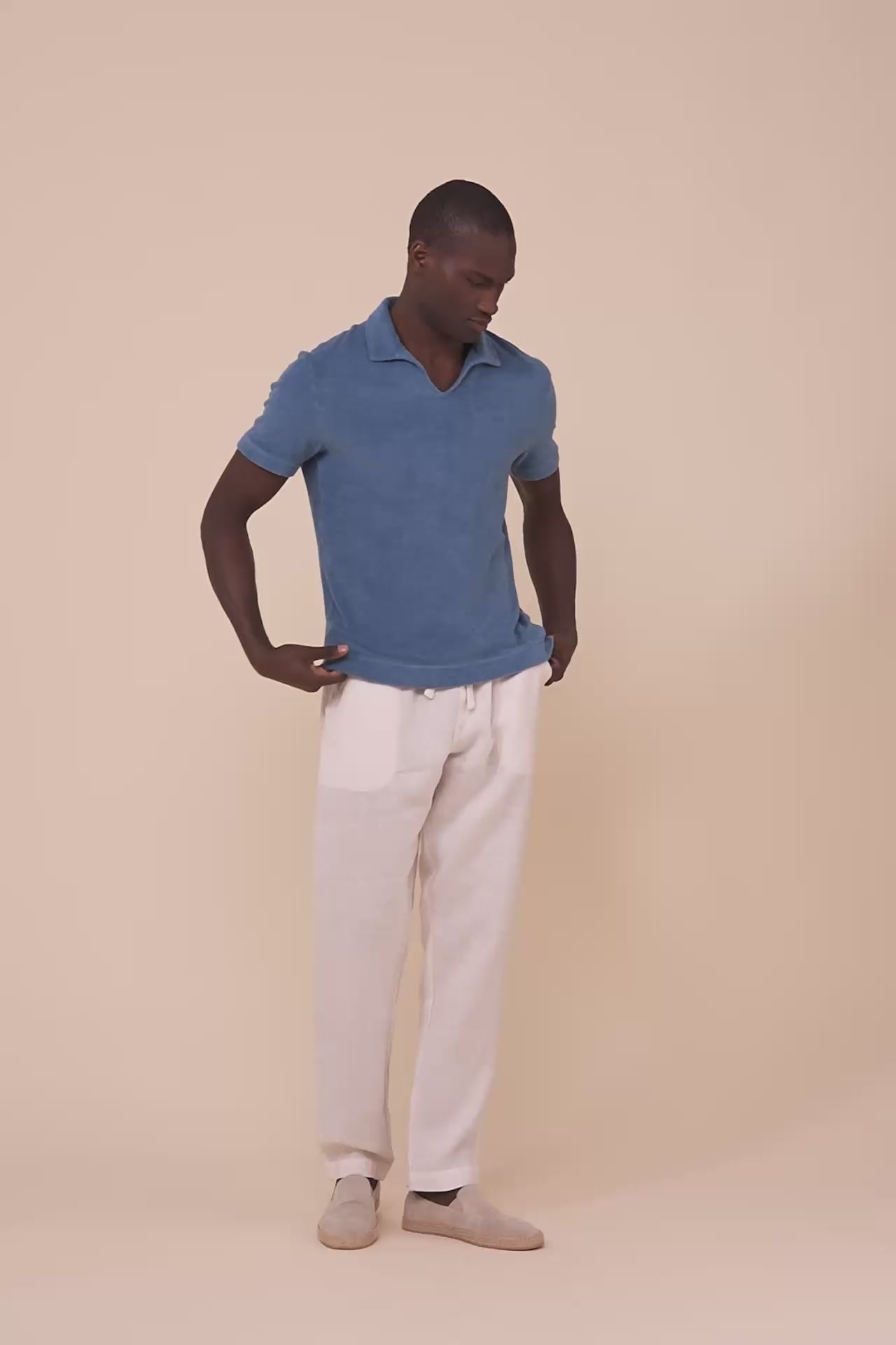 Peter Terry Cotton Short Sleeve Polo - NAVY