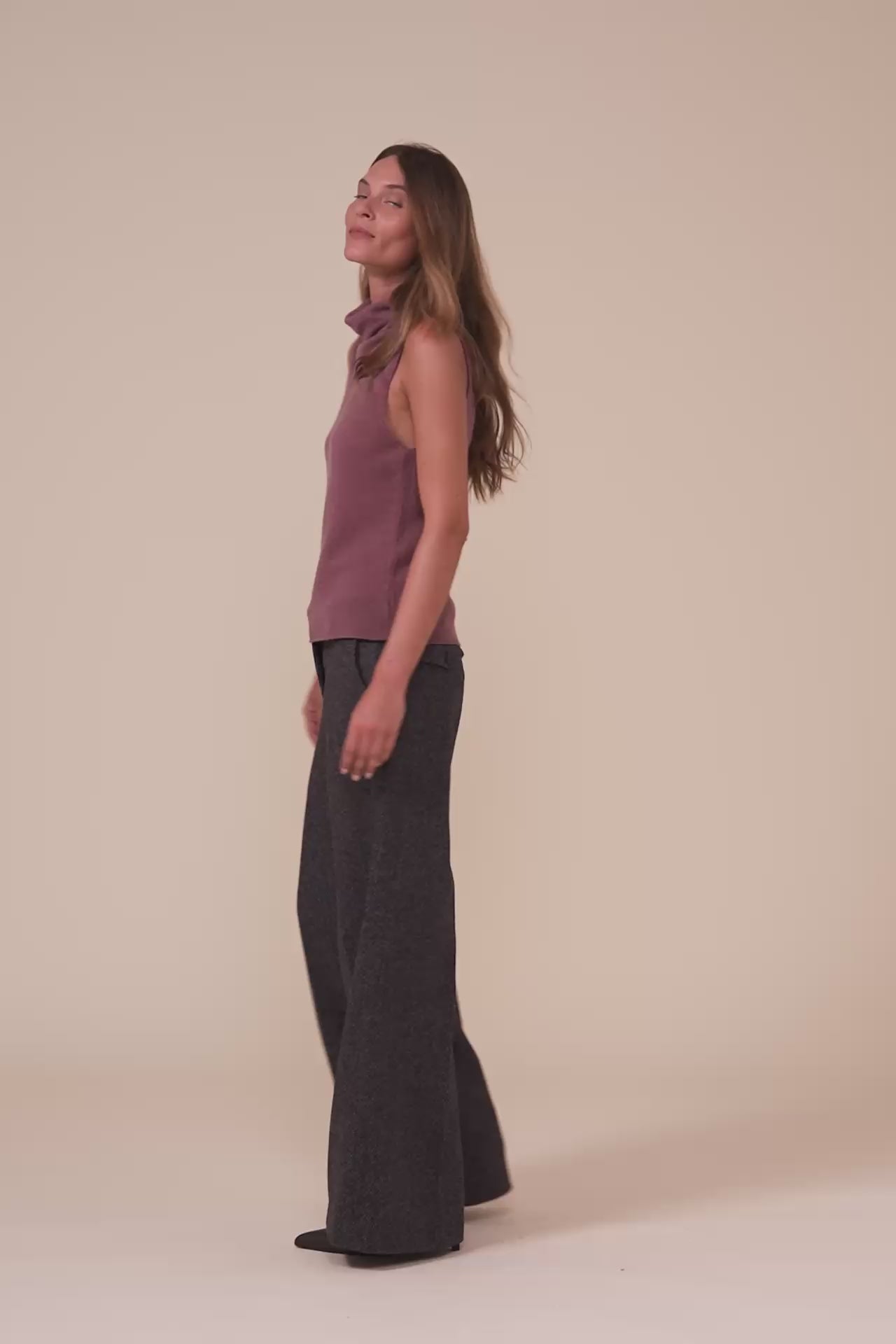 Meteora Cashmere Second Skin Sleveless Top - RASPBERRYMELANGE