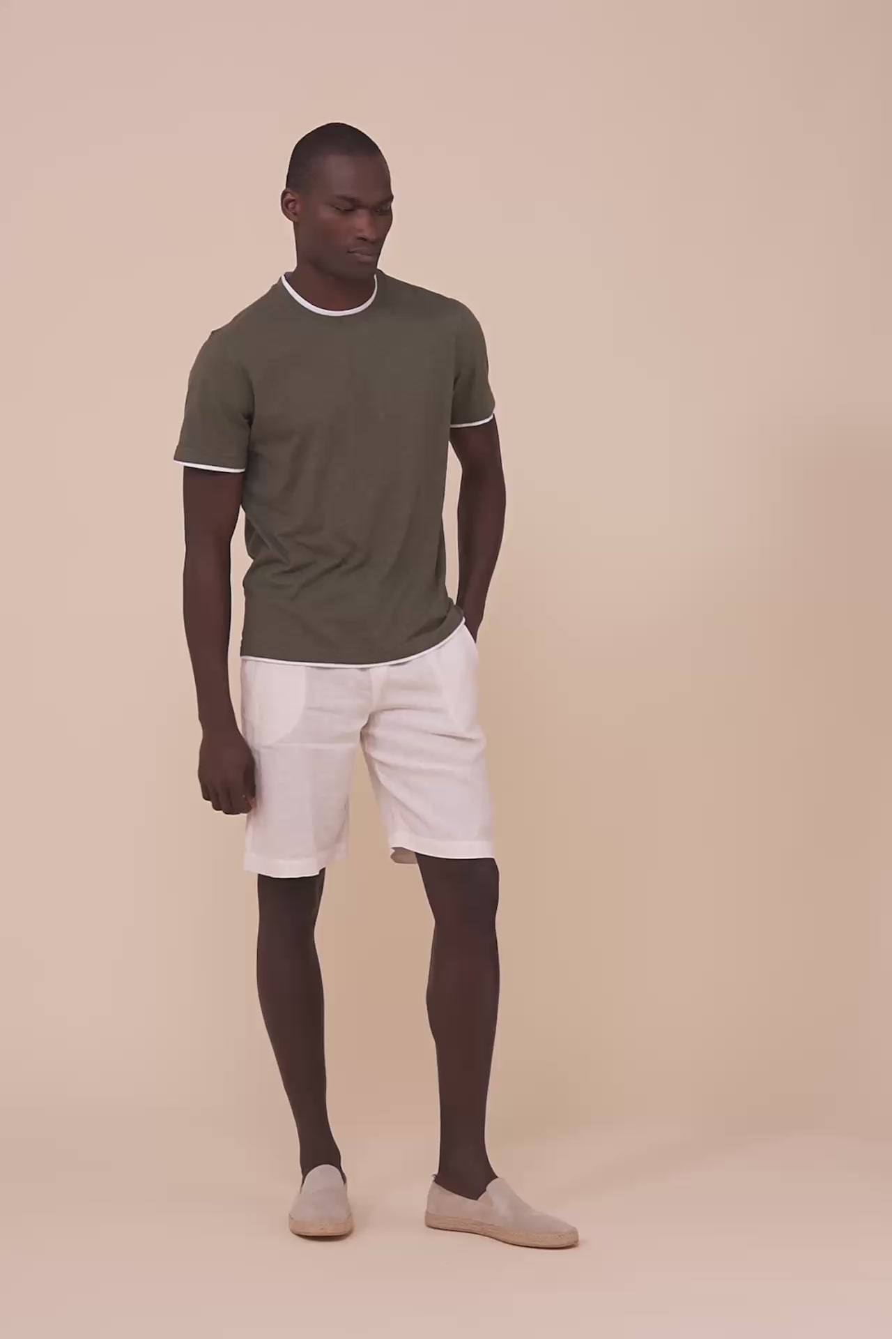Duo Cotton Jersey Mèlange T-shirt - OLIVEGREENMELANGE