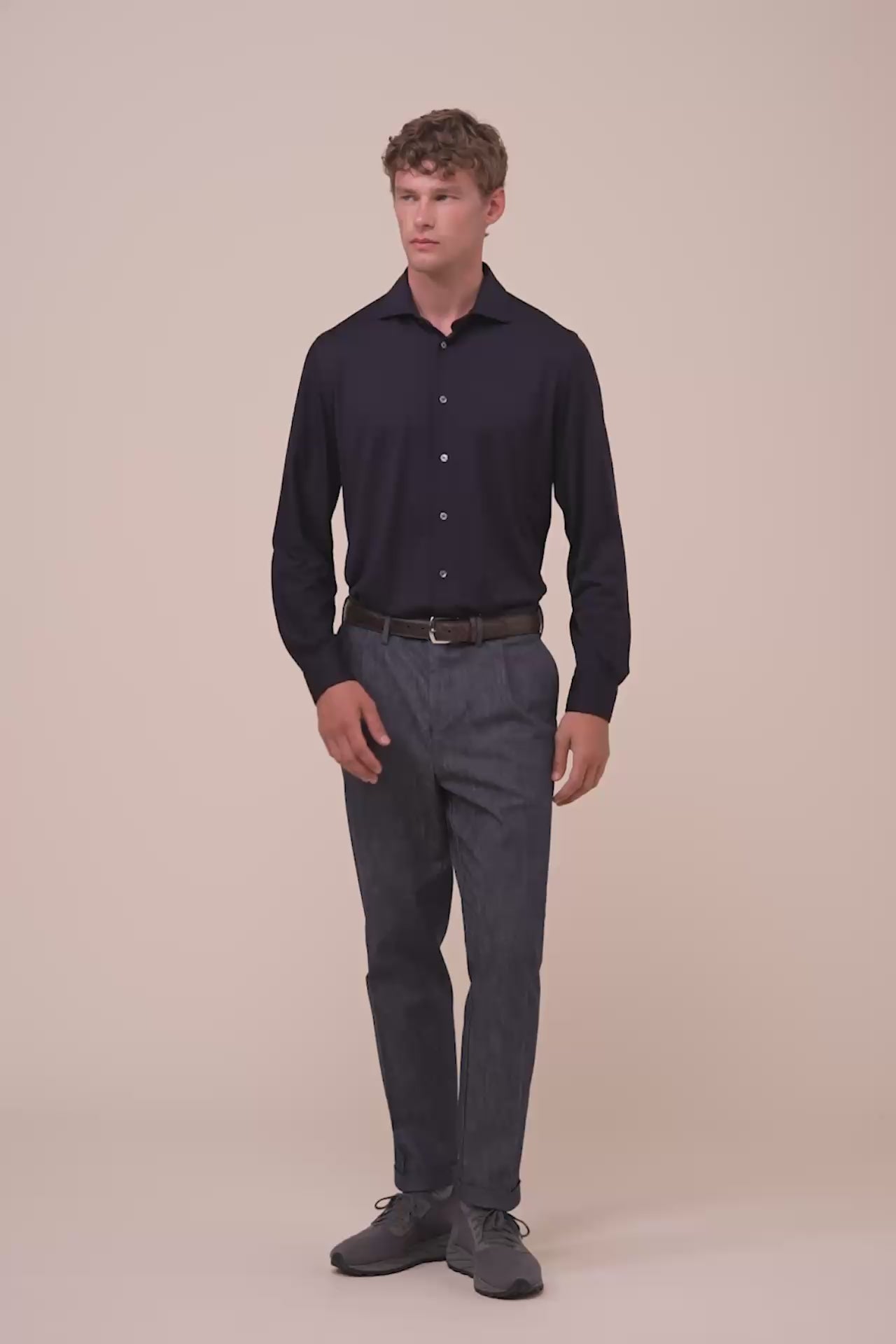 Tom camicia in jersey Helium - MIDNIGHTBLUE