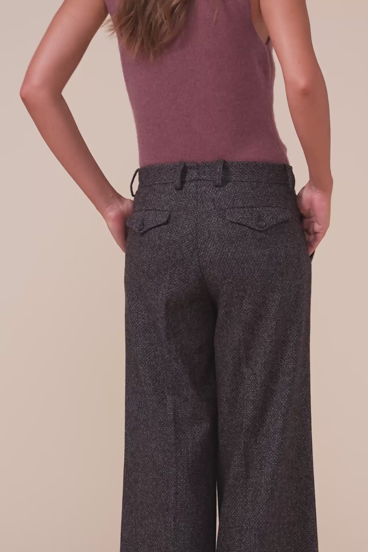 Gloria Wool and Alpaca Wide Leg Pants - DARKCHOCOLATE