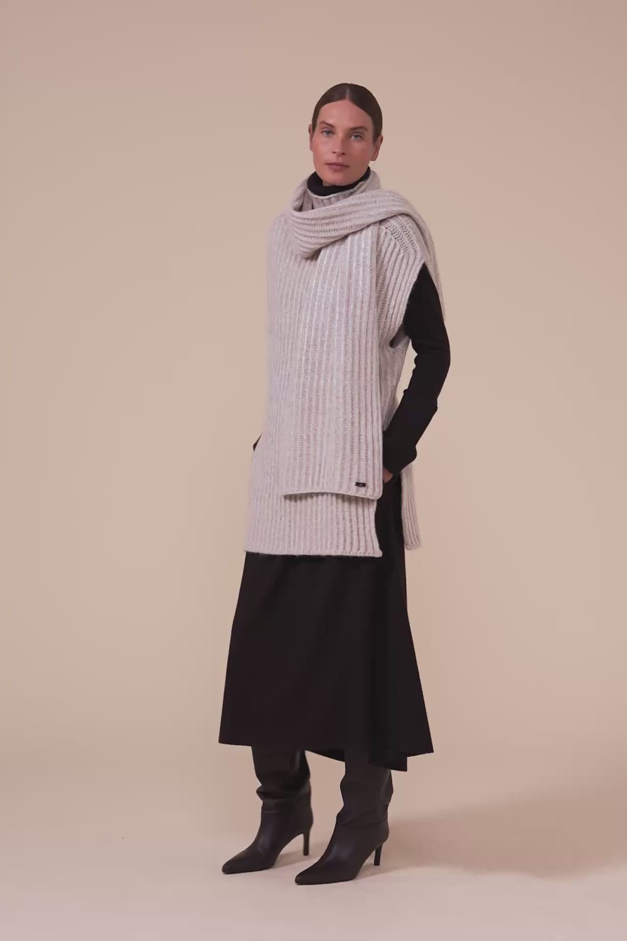 Greisen Plume Chine Cashmere and Silk Scarf - DESERT