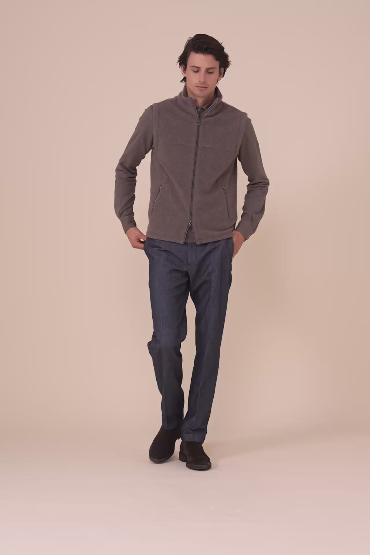 Par Cashmere Velour Vest - DARKGREIGE