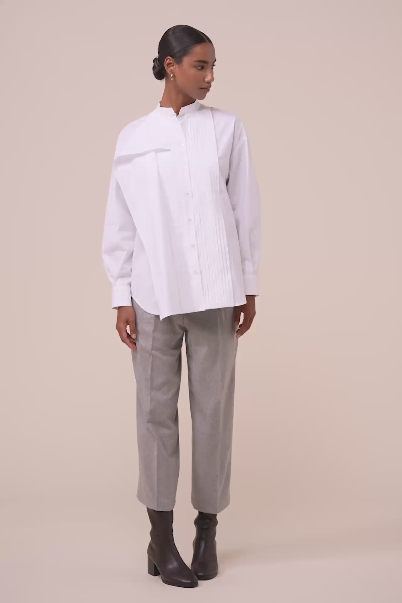 Estela camicia in cotone popeline flex - WHITE