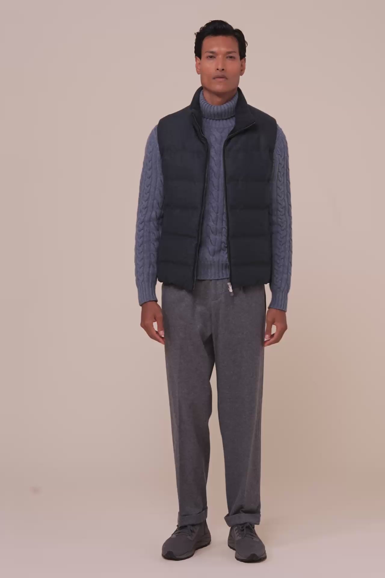Brixen Jersey Wool Padded Vest - STORM