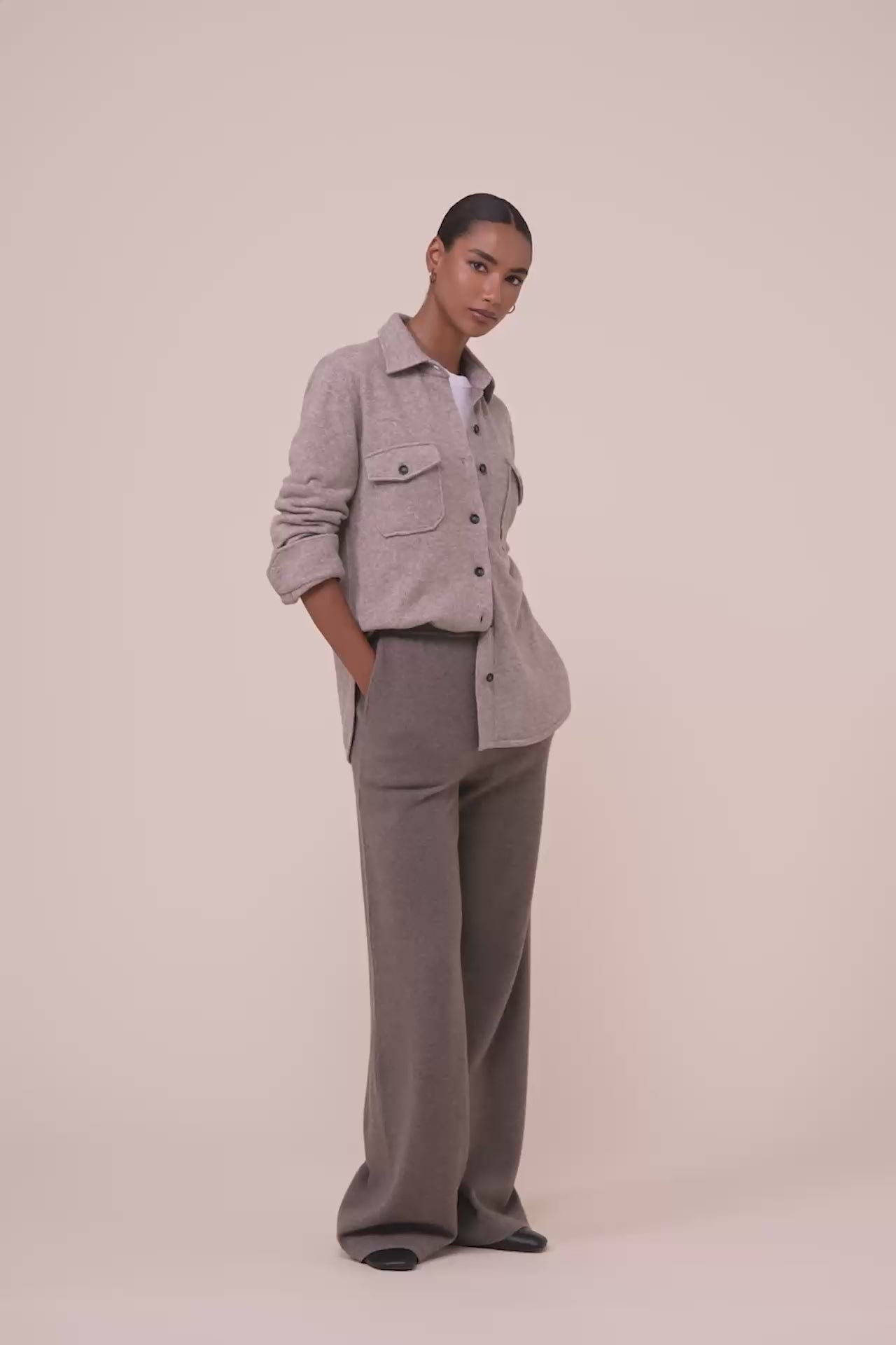Corviglia overshirt in cashmere con bottoni - ROPEMELANGE